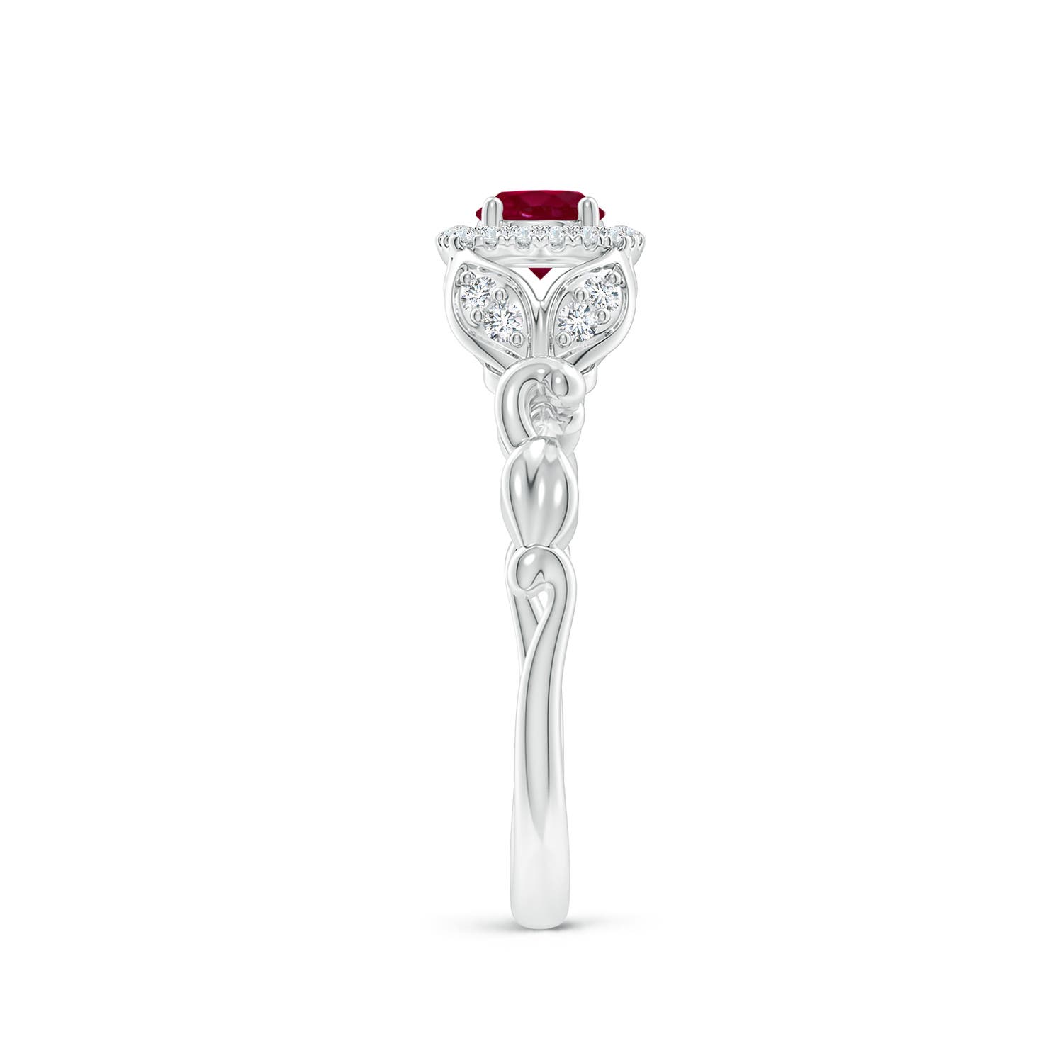 A - Ruby / 0.51 CT / 14 KT White Gold