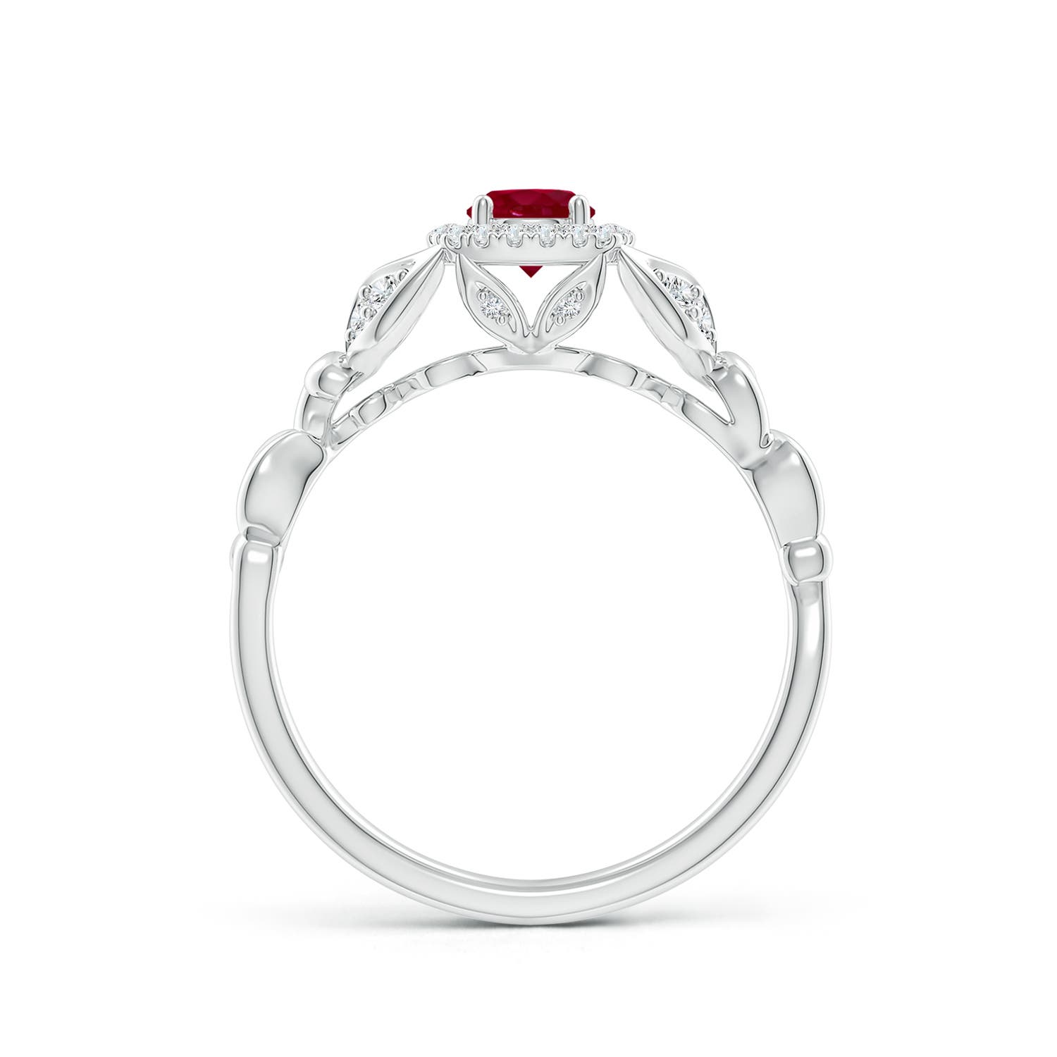 AA - Ruby / 0.51 CT / 14 KT White Gold