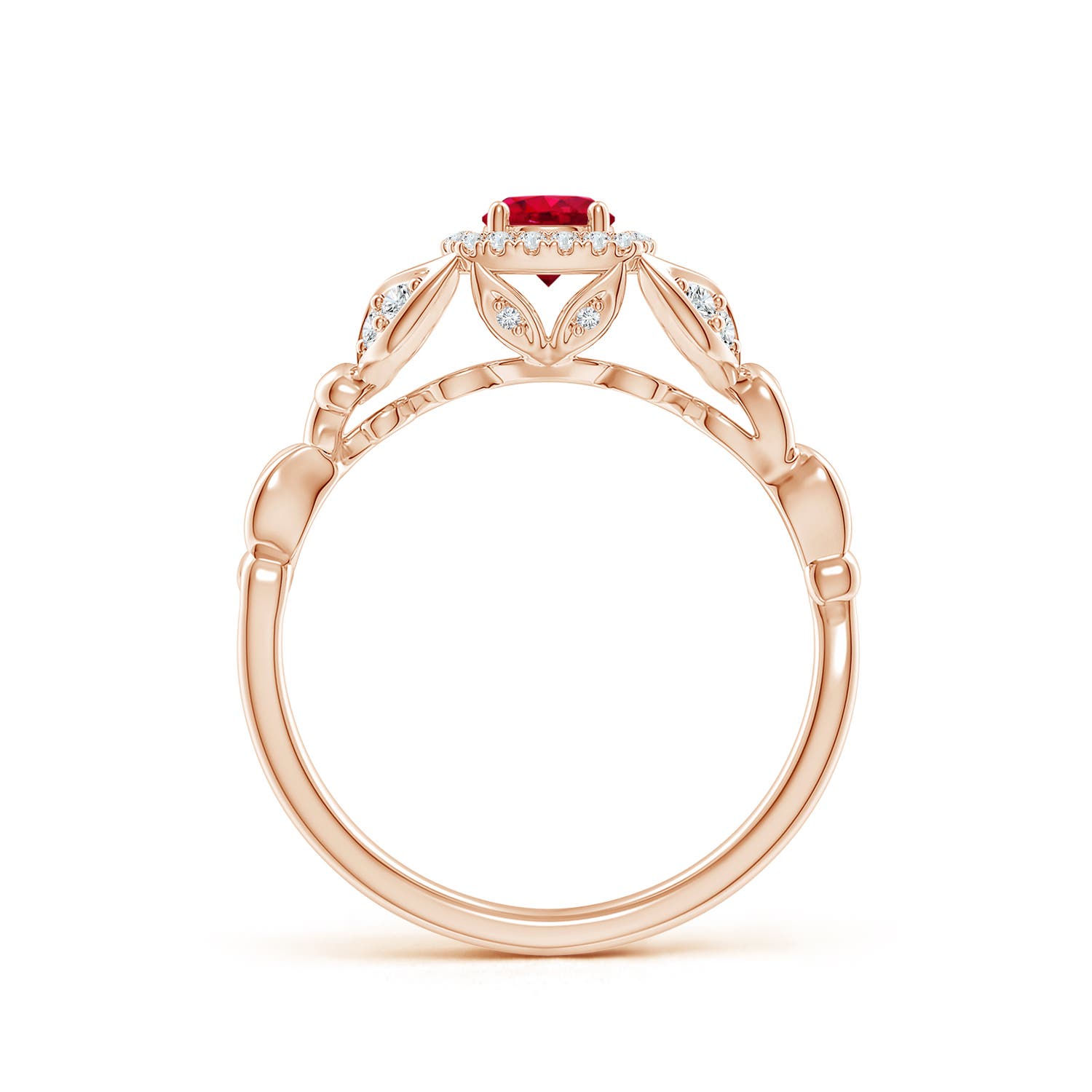 AAA - Ruby / 0.51 CT / 14 KT Rose Gold