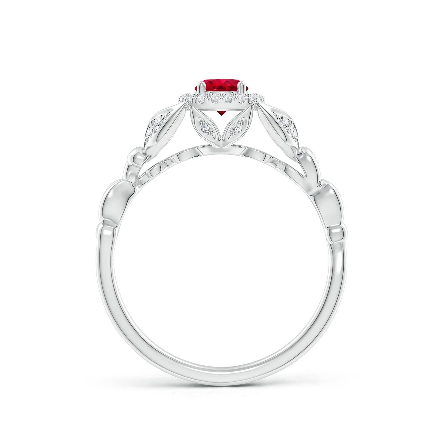 AAA - Ruby / 0.51 CT / 14 KT White Gold