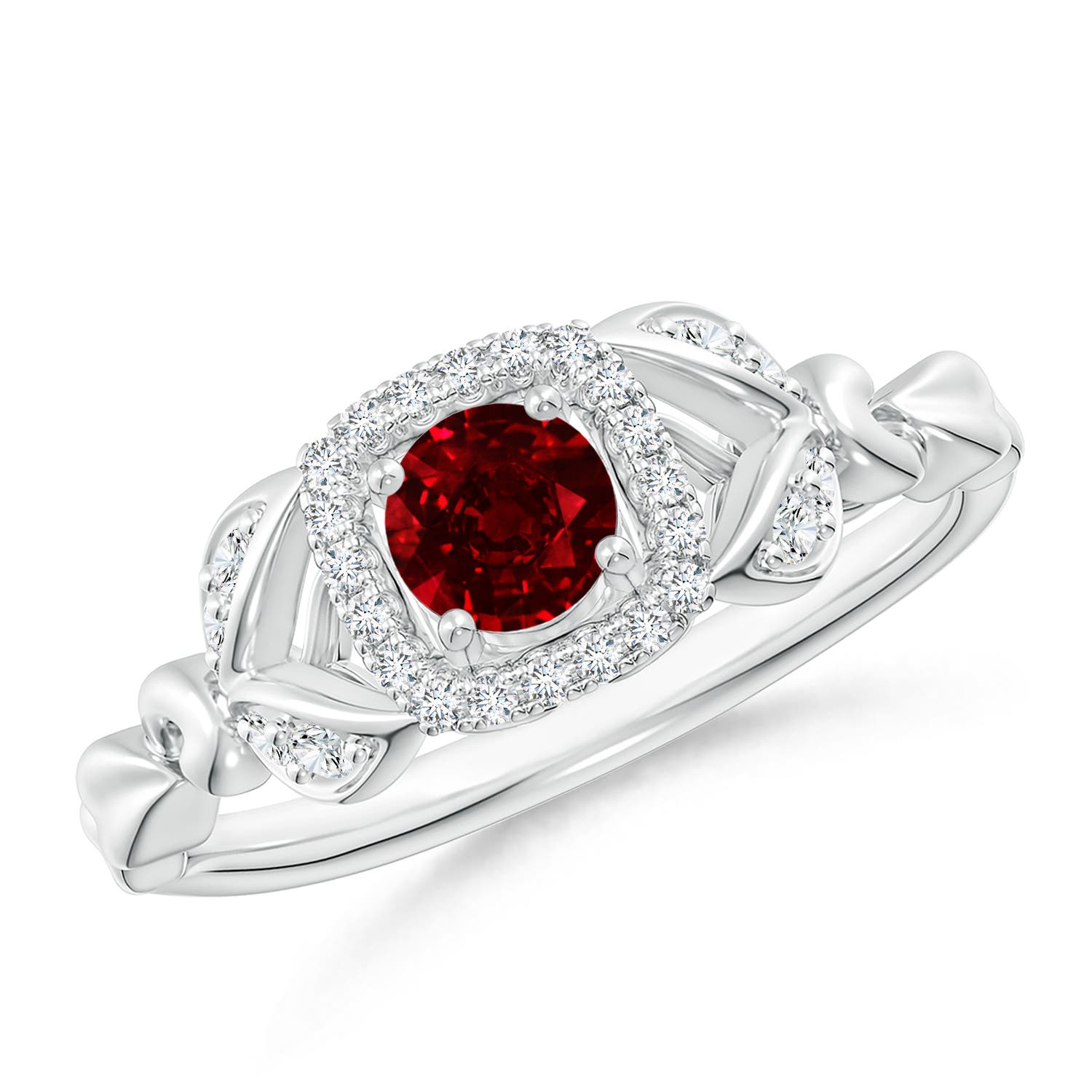 AAAA - Ruby / 0.51 CT / 14 KT White Gold