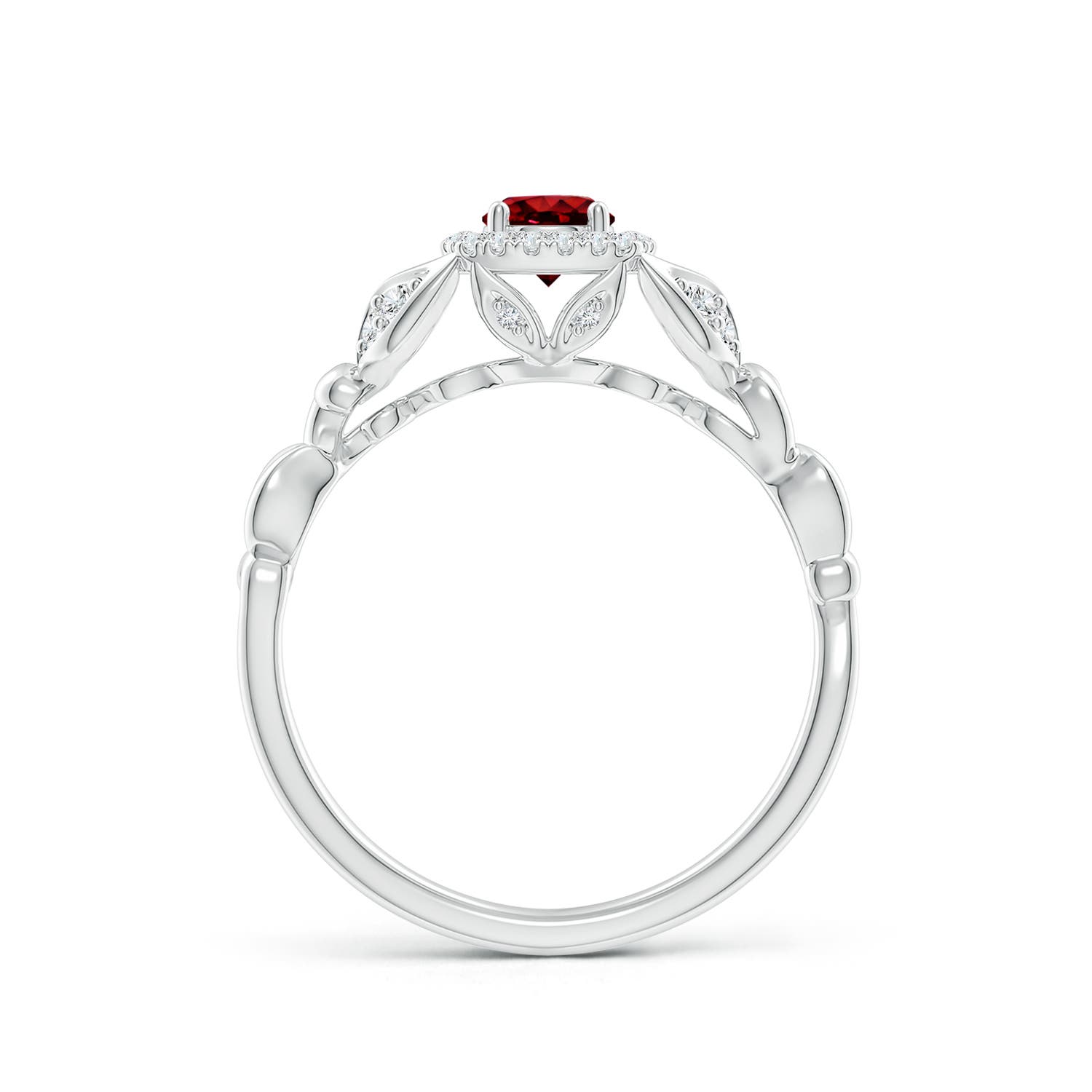 AAAA - Ruby / 0.51 CT / 14 KT White Gold