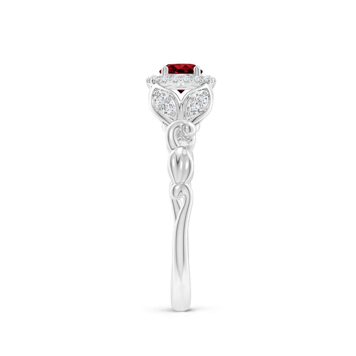 AAAA - Ruby / 0.51 CT / 14 KT White Gold