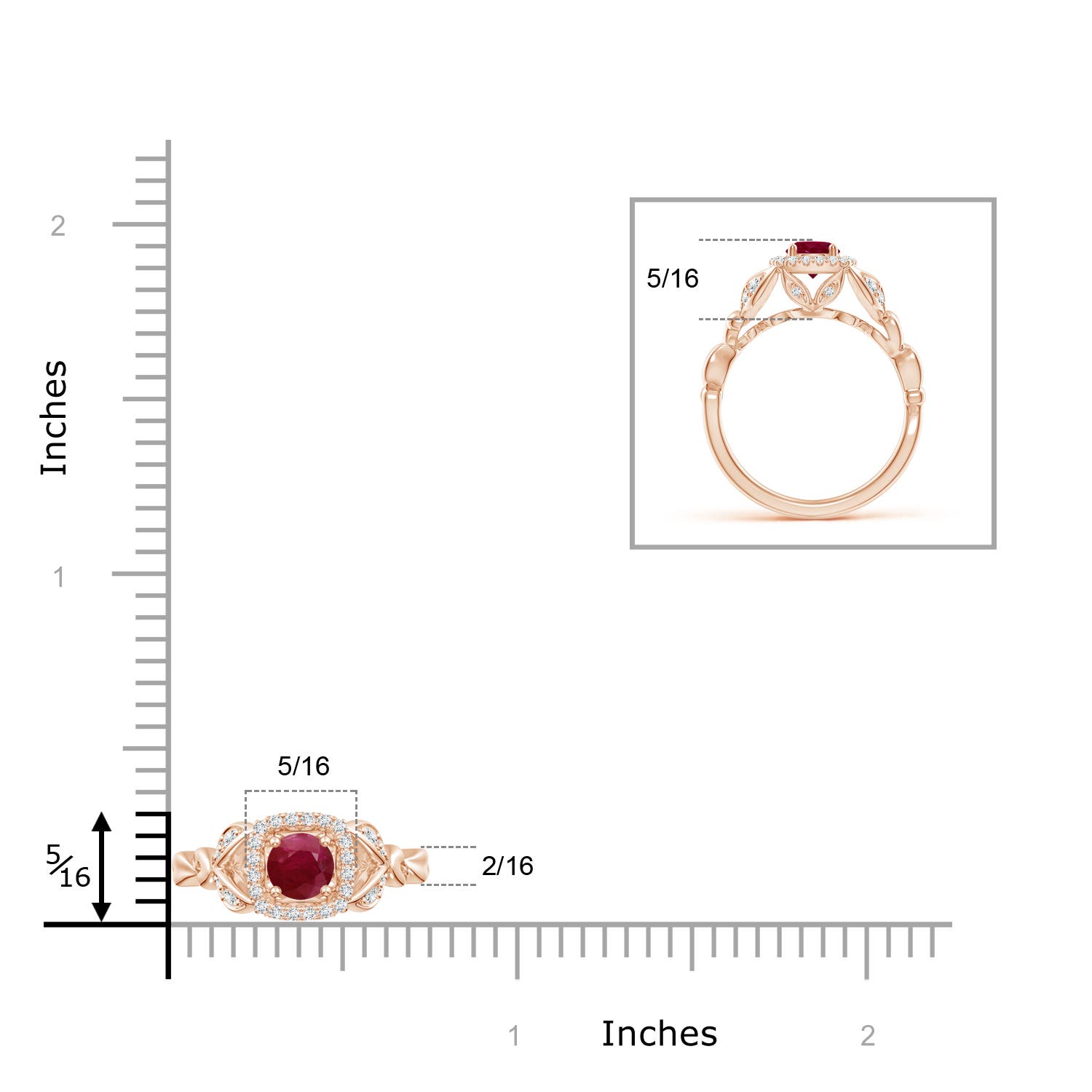 A - Ruby / 0.82 CT / 14 KT Rose Gold