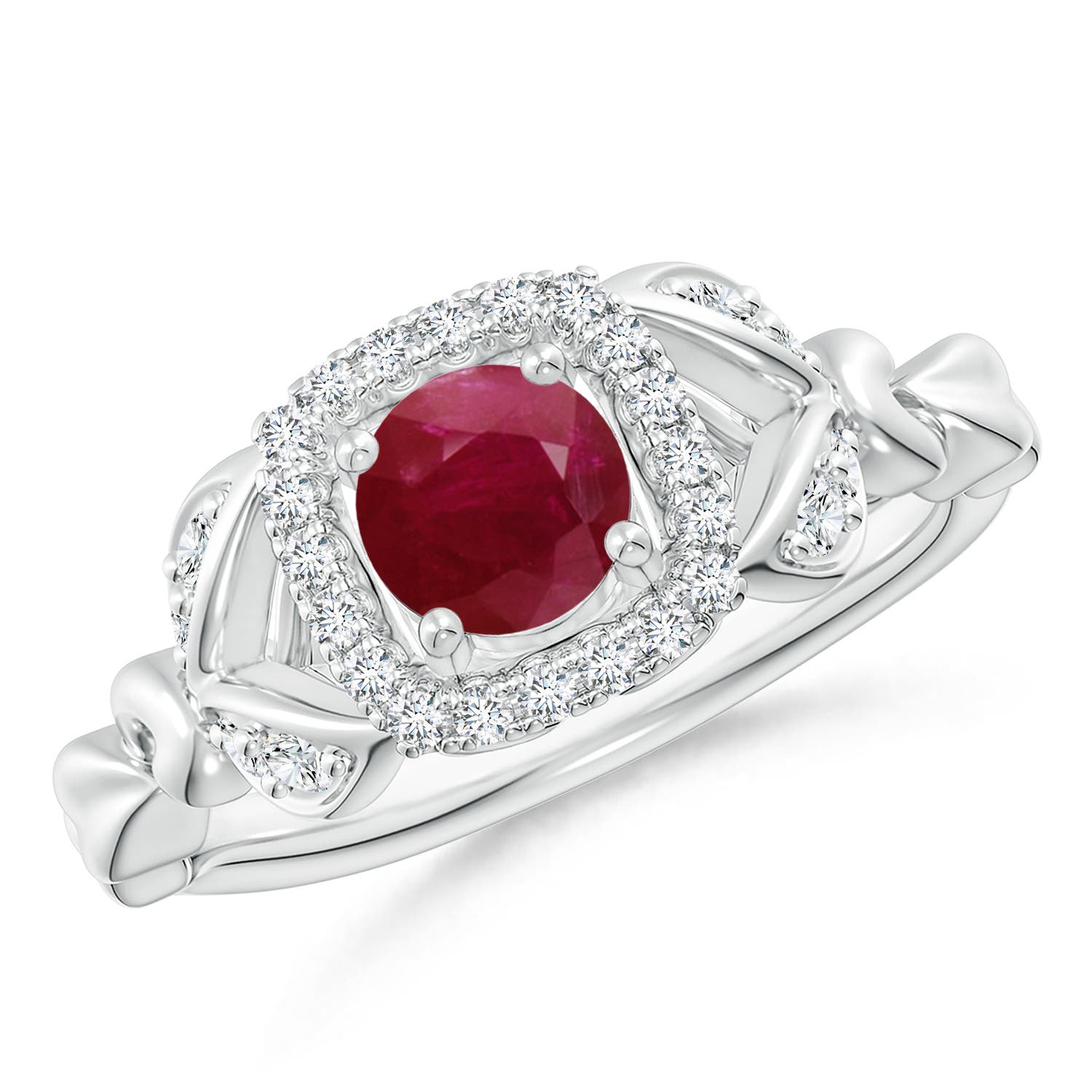 A - Ruby / 0.82 CT / 14 KT White Gold