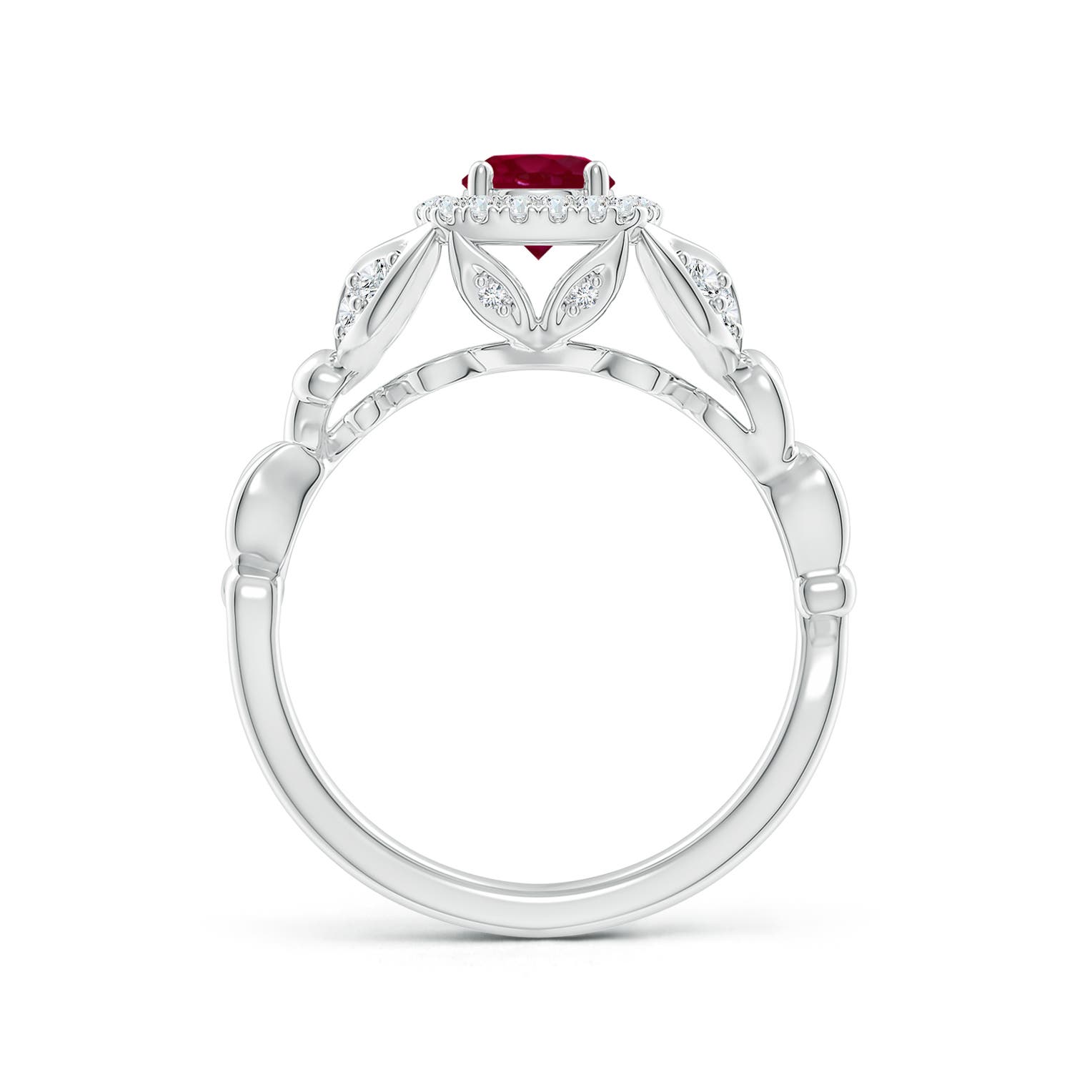 A - Ruby / 0.82 CT / 14 KT White Gold