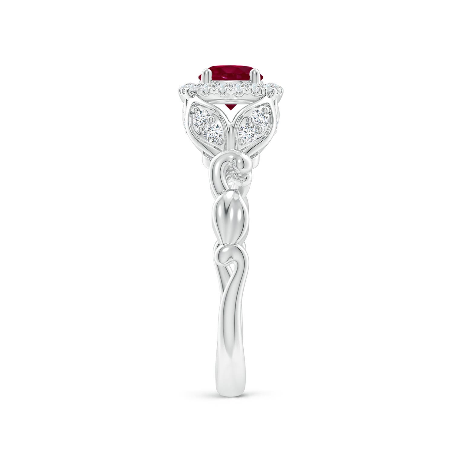 A - Ruby / 0.82 CT / 14 KT White Gold