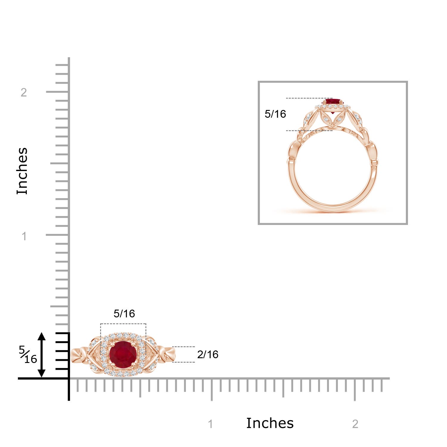 AA - Ruby / 0.82 CT / 14 KT Rose Gold