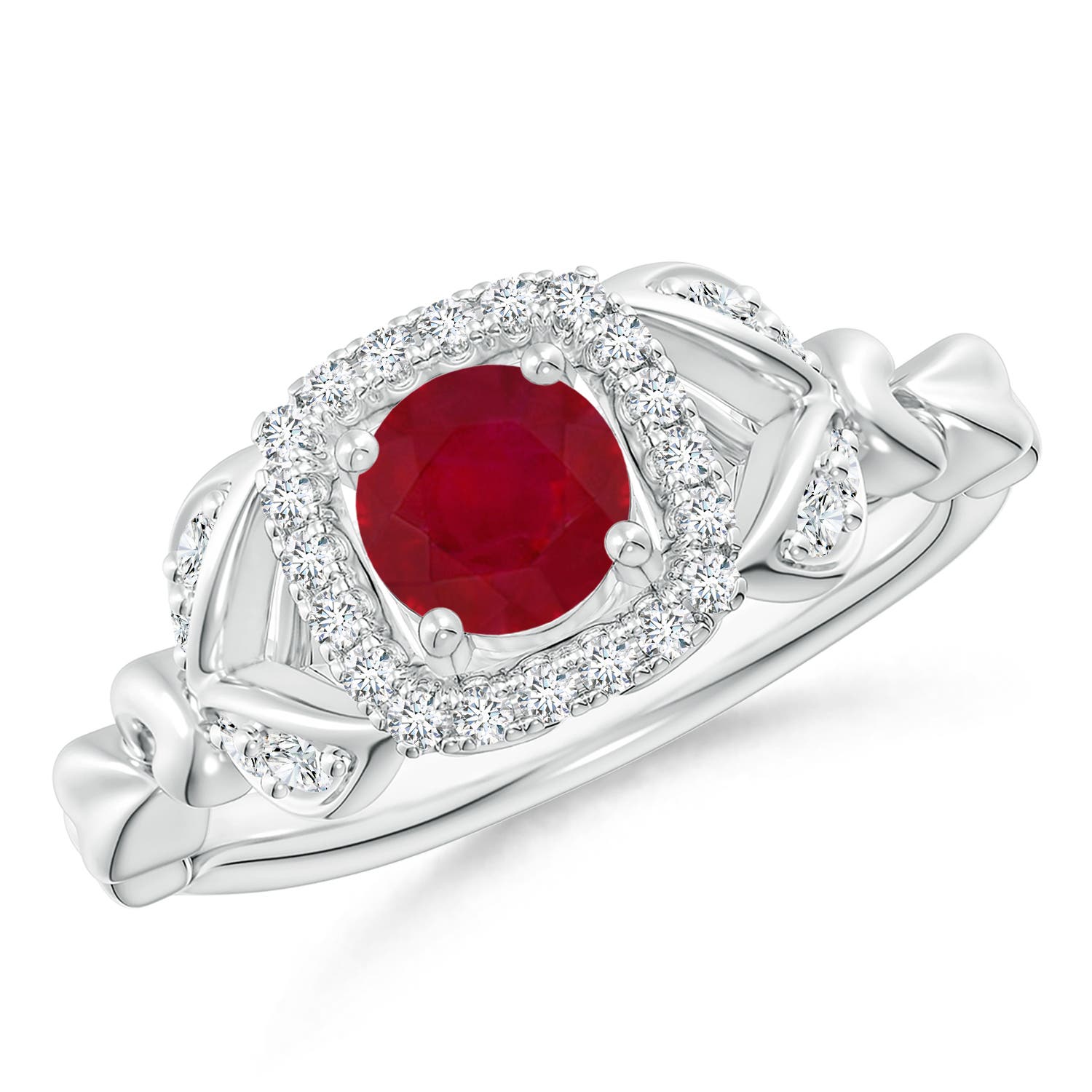 AA - Ruby / 0.82 CT / 14 KT White Gold