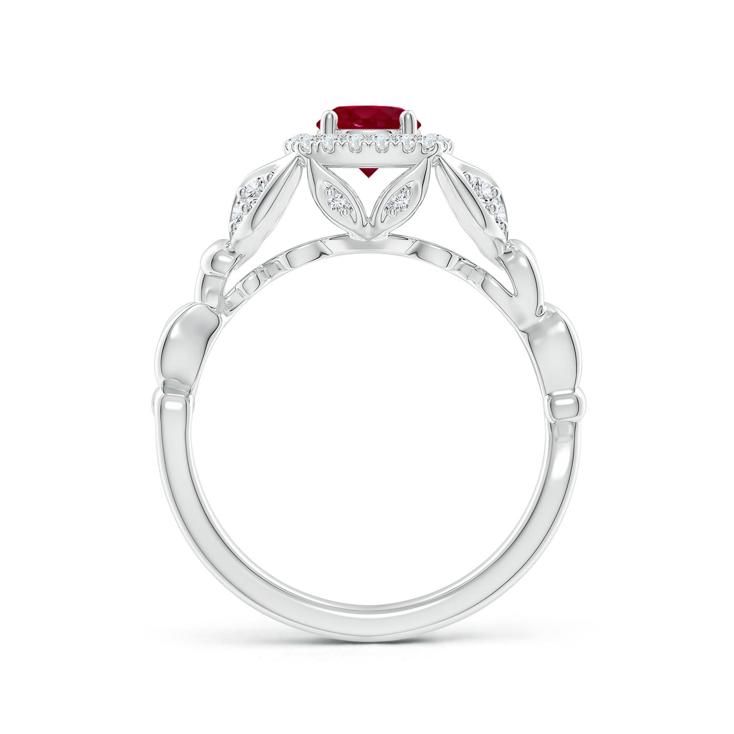 AA - Ruby / 0.82 CT / 14 KT White Gold