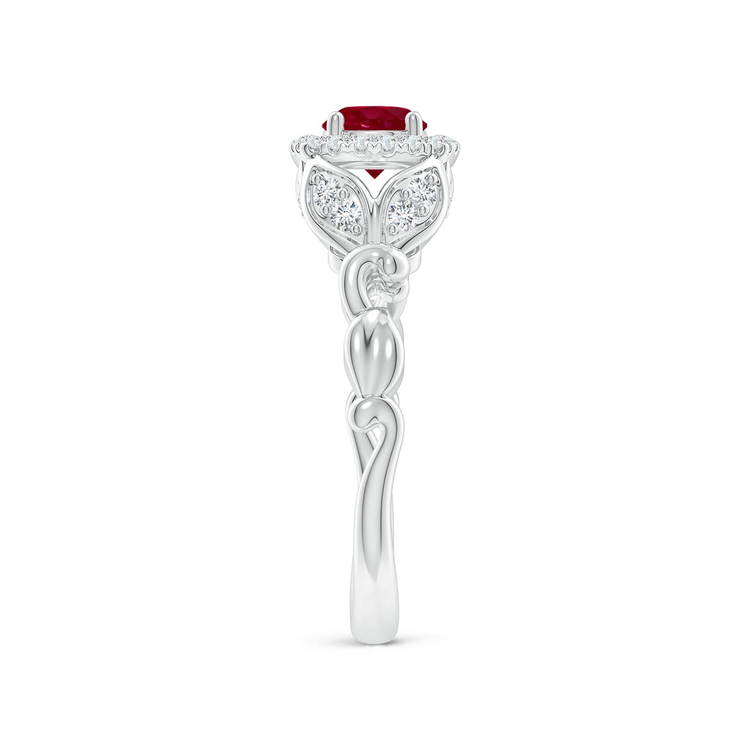 AA - Ruby / 0.82 CT / 14 KT White Gold