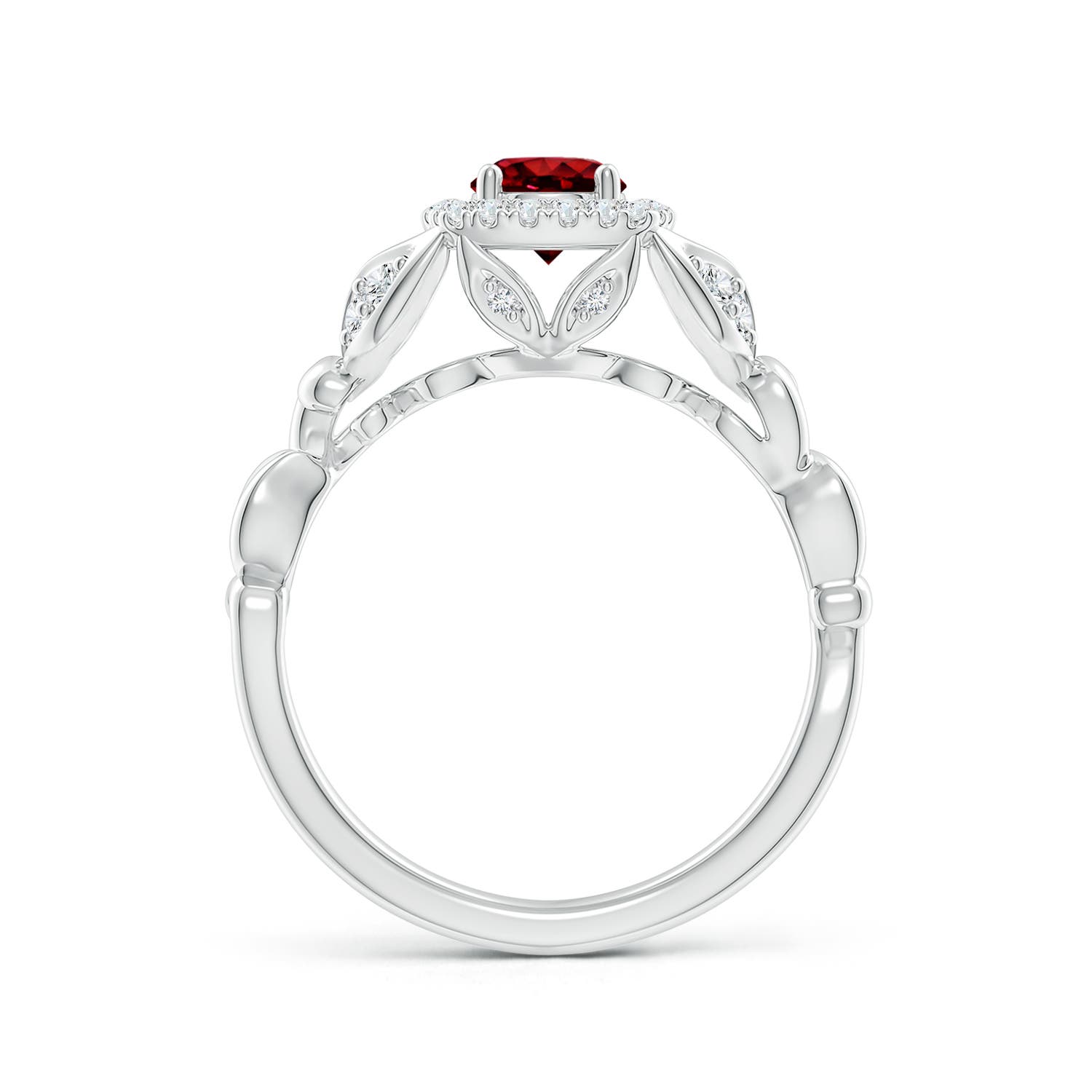 AAAA - Ruby / 0.82 CT / 14 KT White Gold