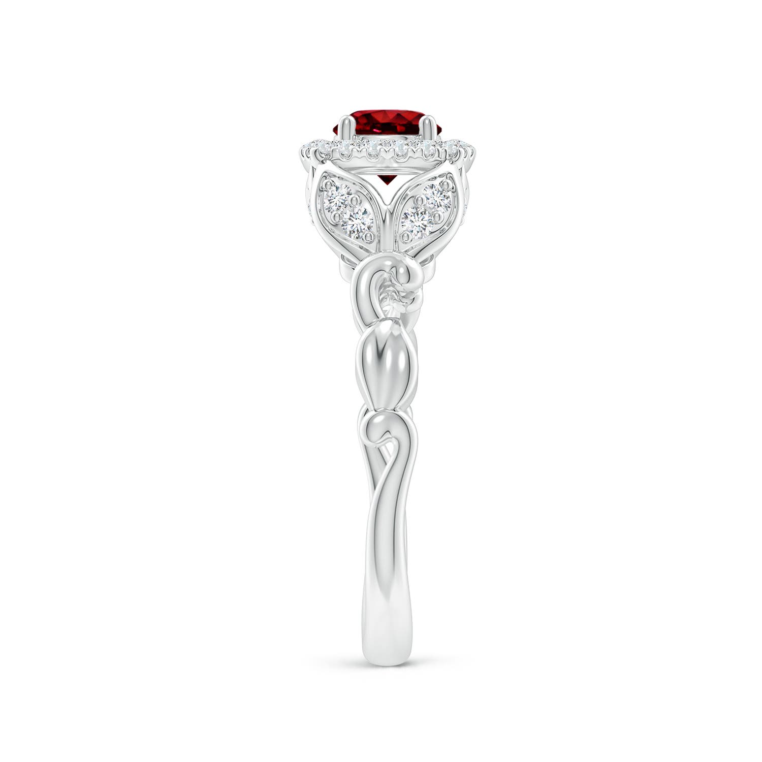 AAAA - Ruby / 0.82 CT / 14 KT White Gold