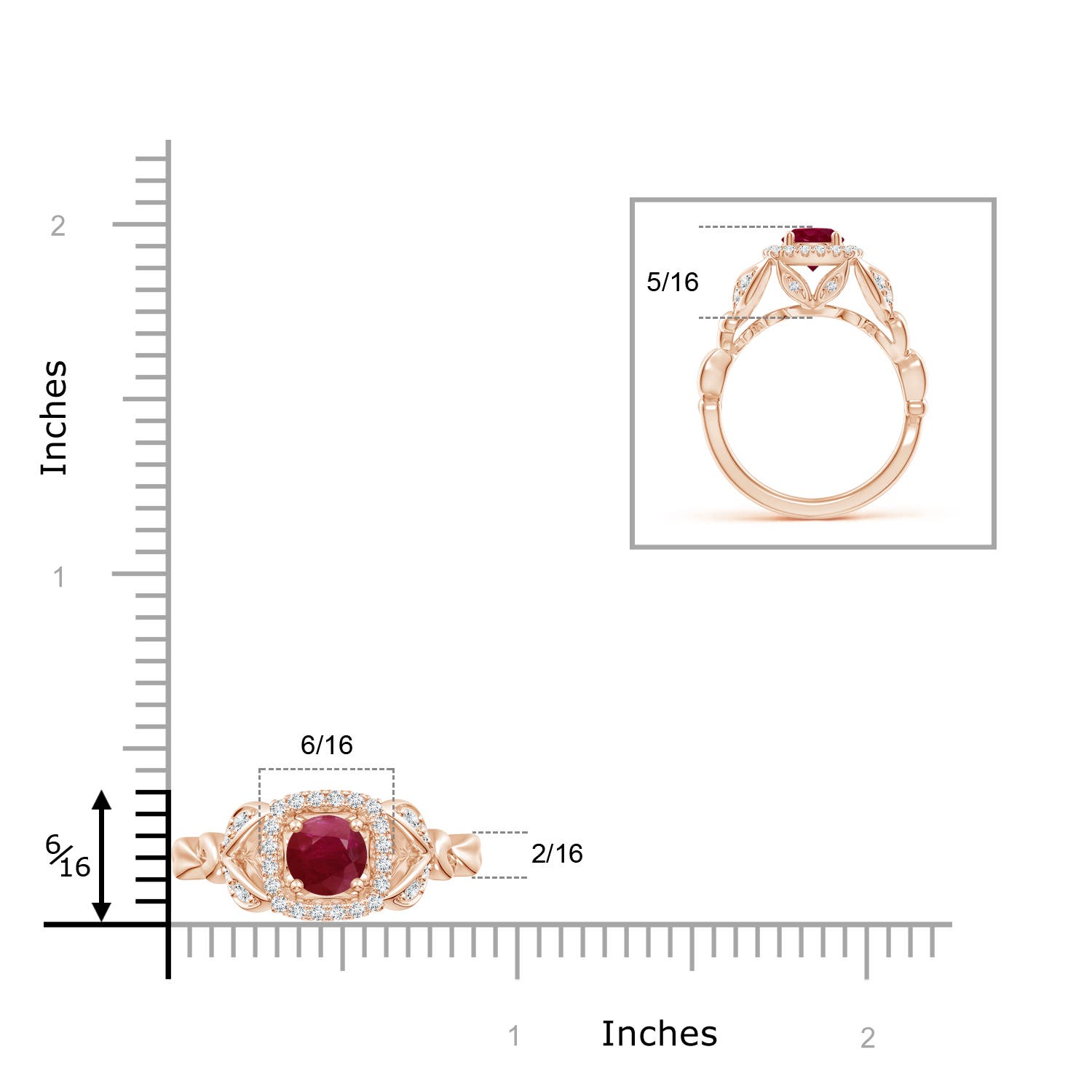 A - Ruby / 1.32 CT / 14 KT Rose Gold