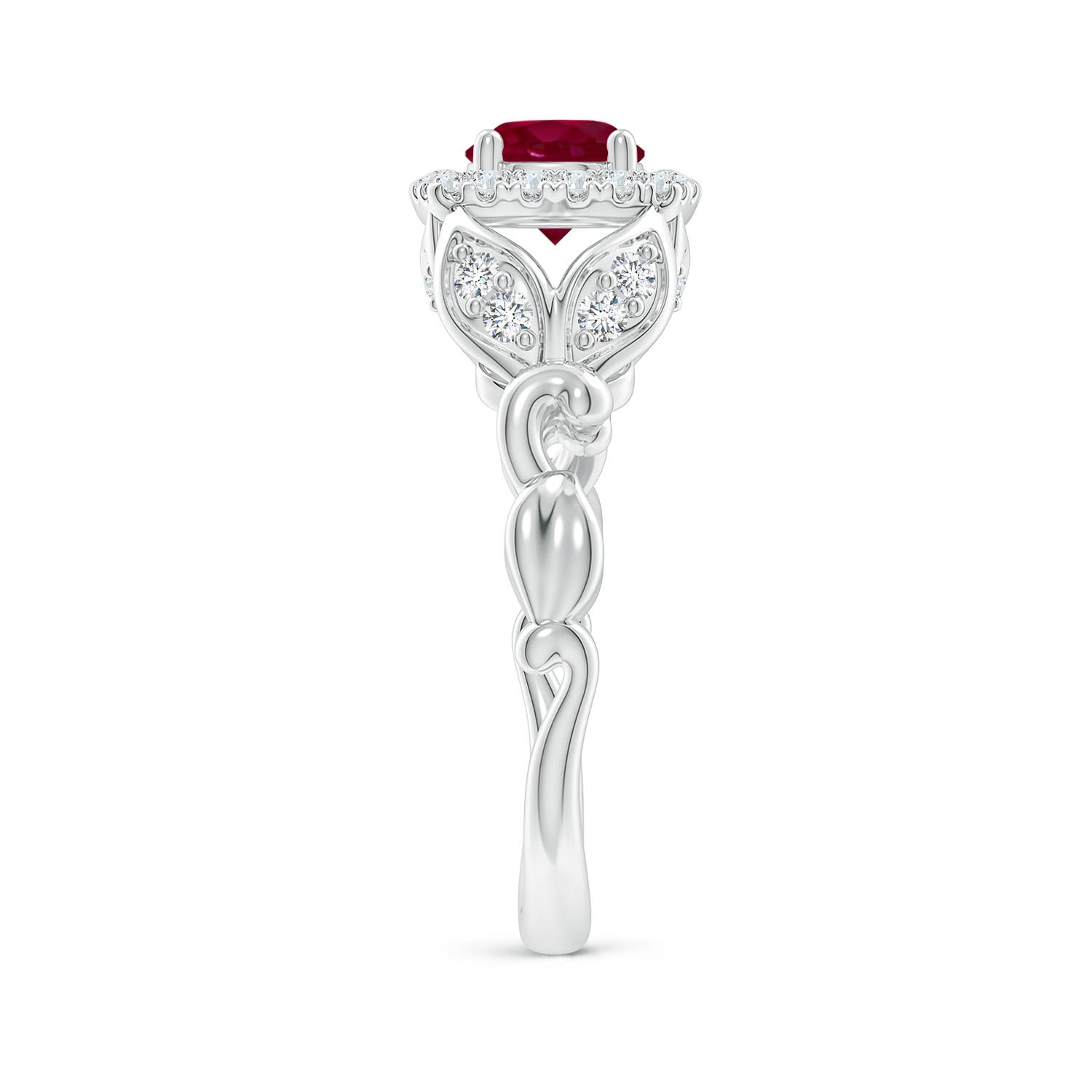 A - Ruby / 1.32 CT / 14 KT White Gold