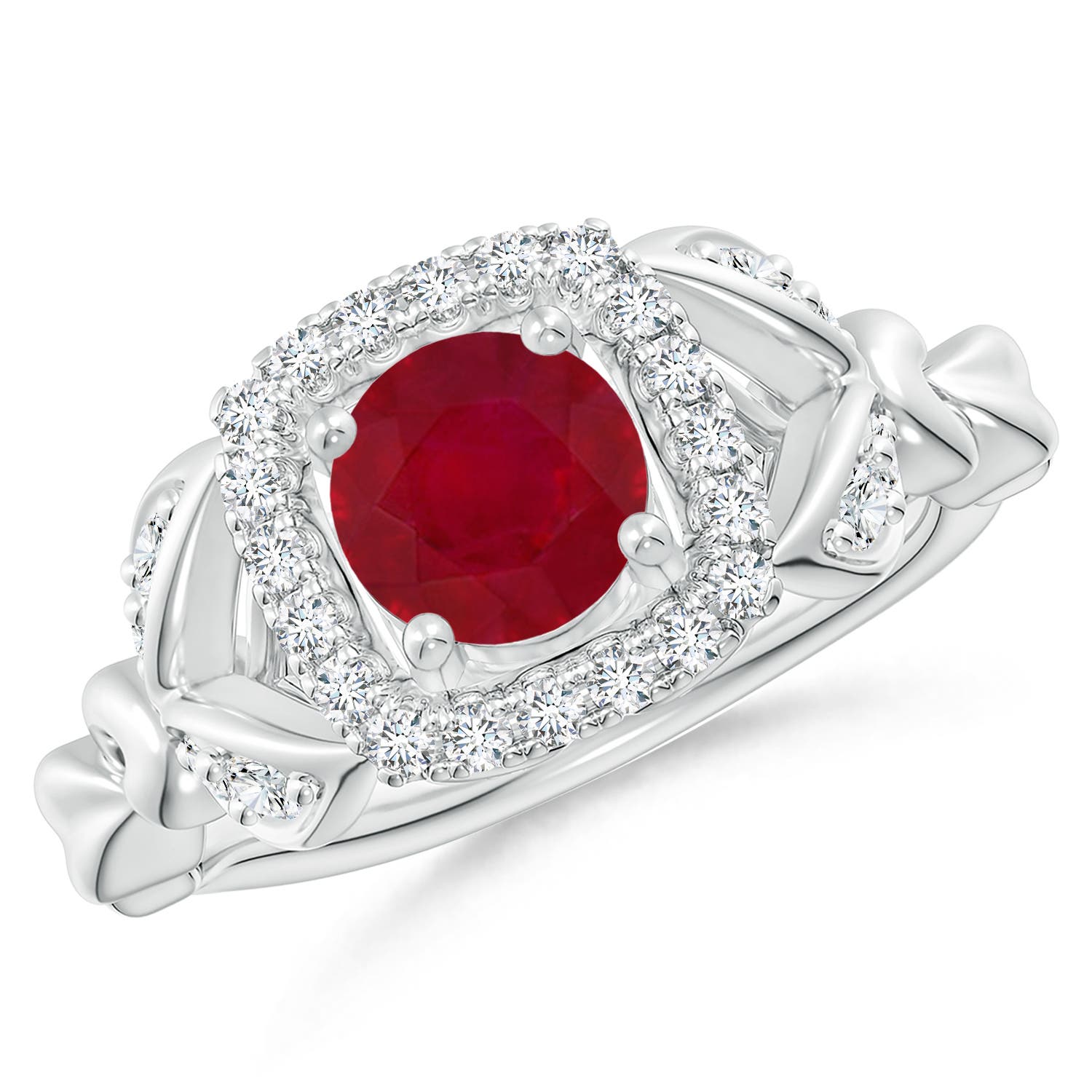 AA - Ruby / 1.32 CT / 14 KT White Gold