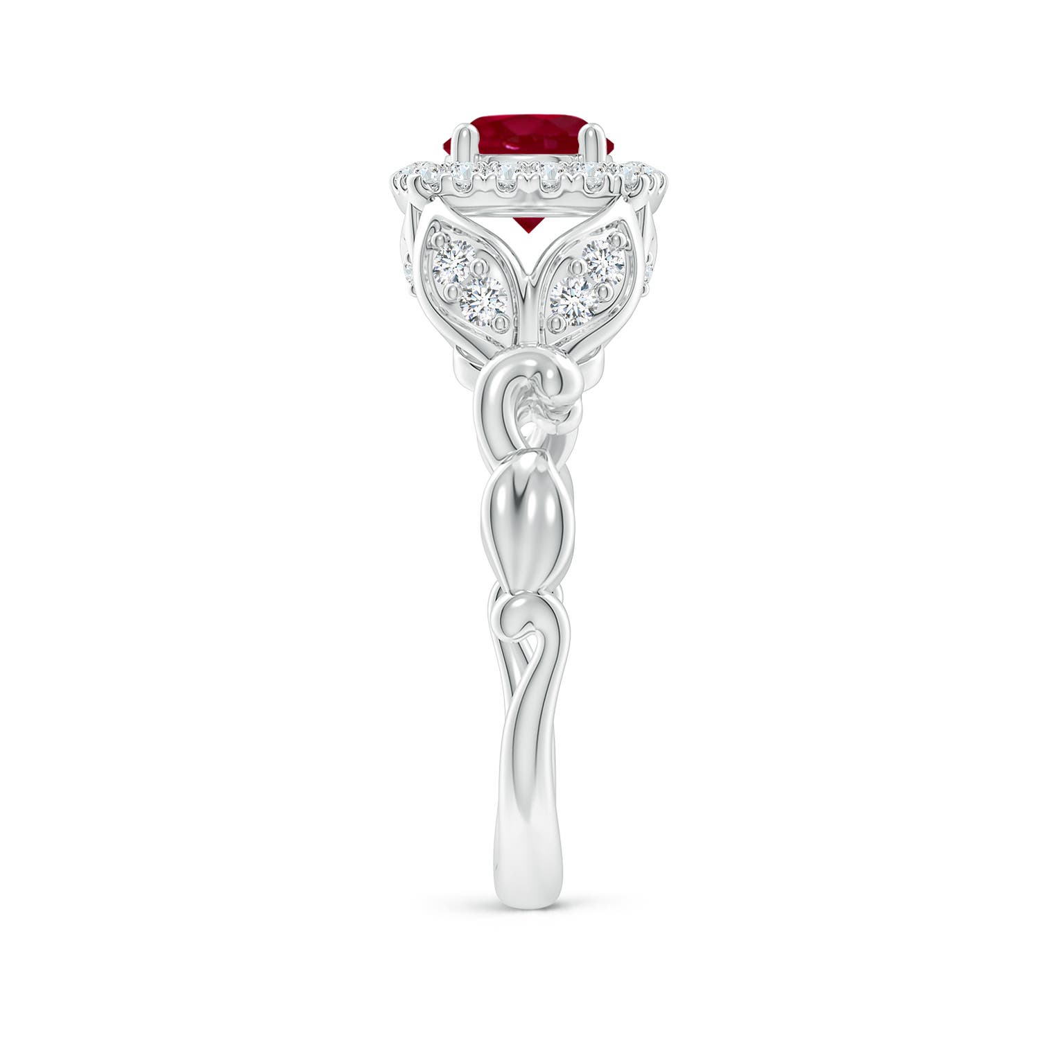 AA - Ruby / 1.32 CT / 14 KT White Gold