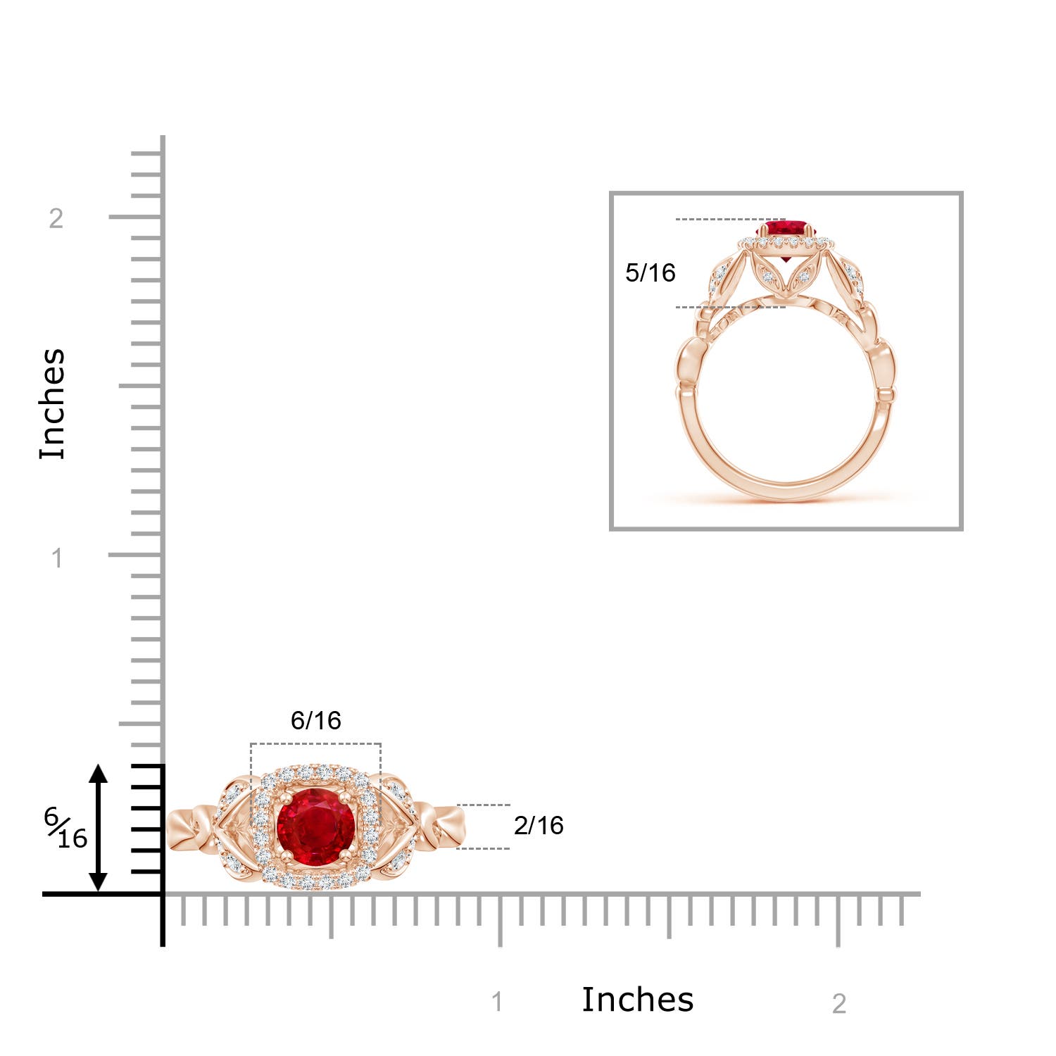 AAA - Ruby / 1.32 CT / 14 KT Rose Gold