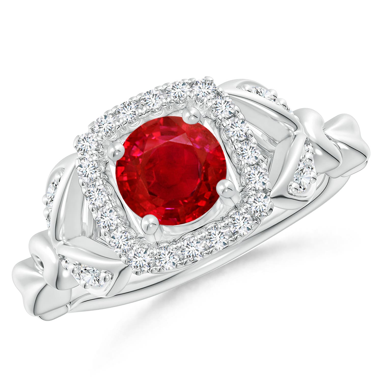 AAA - Ruby / 1.32 CT / 14 KT White Gold