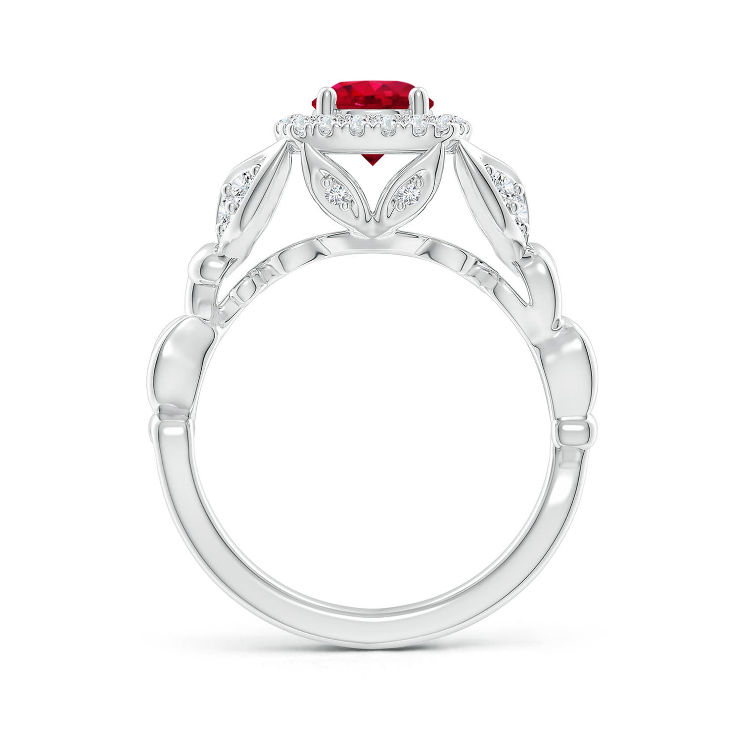 AAA - Ruby / 1.32 CT / 14 KT White Gold