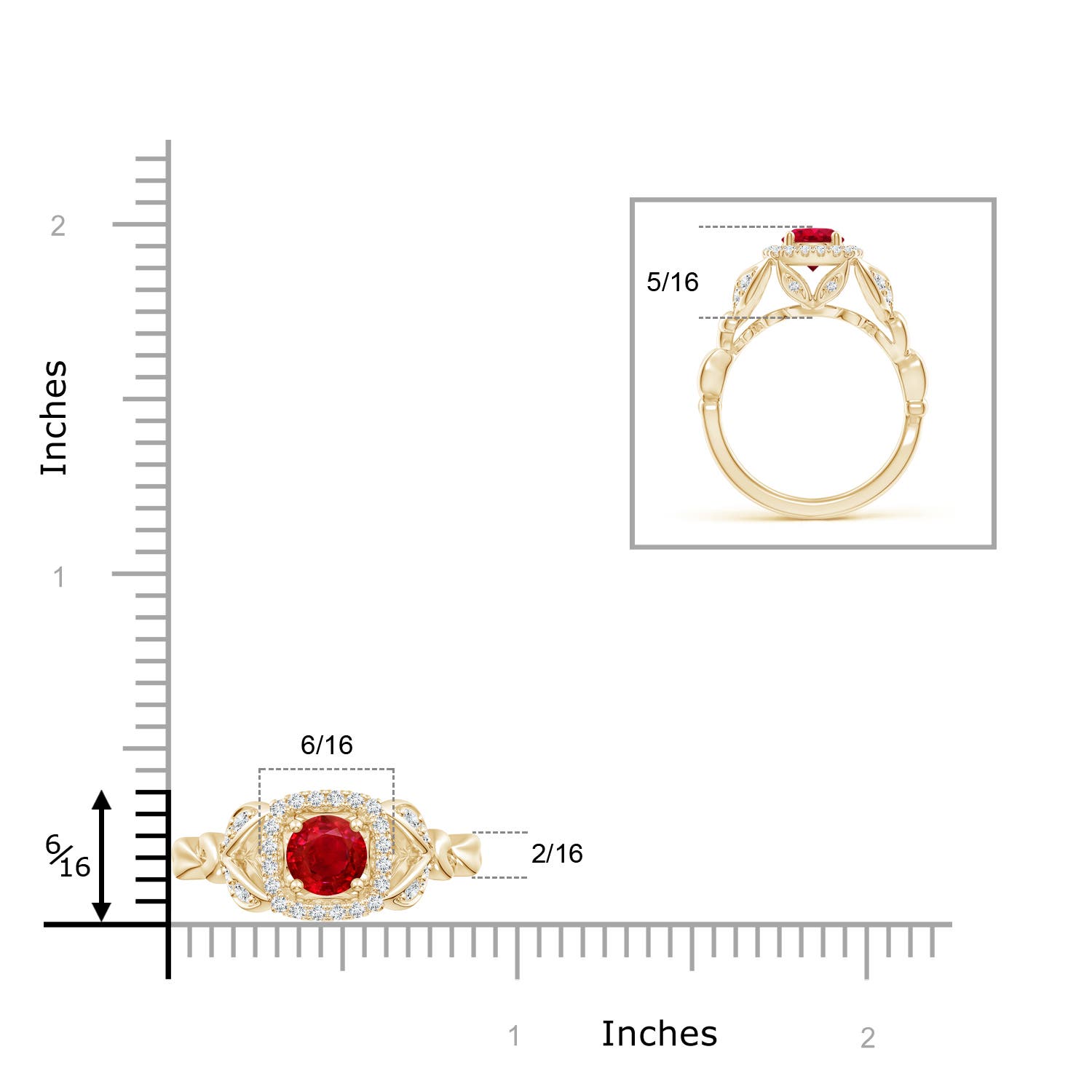 AAA - Ruby / 1.32 CT / 14 KT Yellow Gold