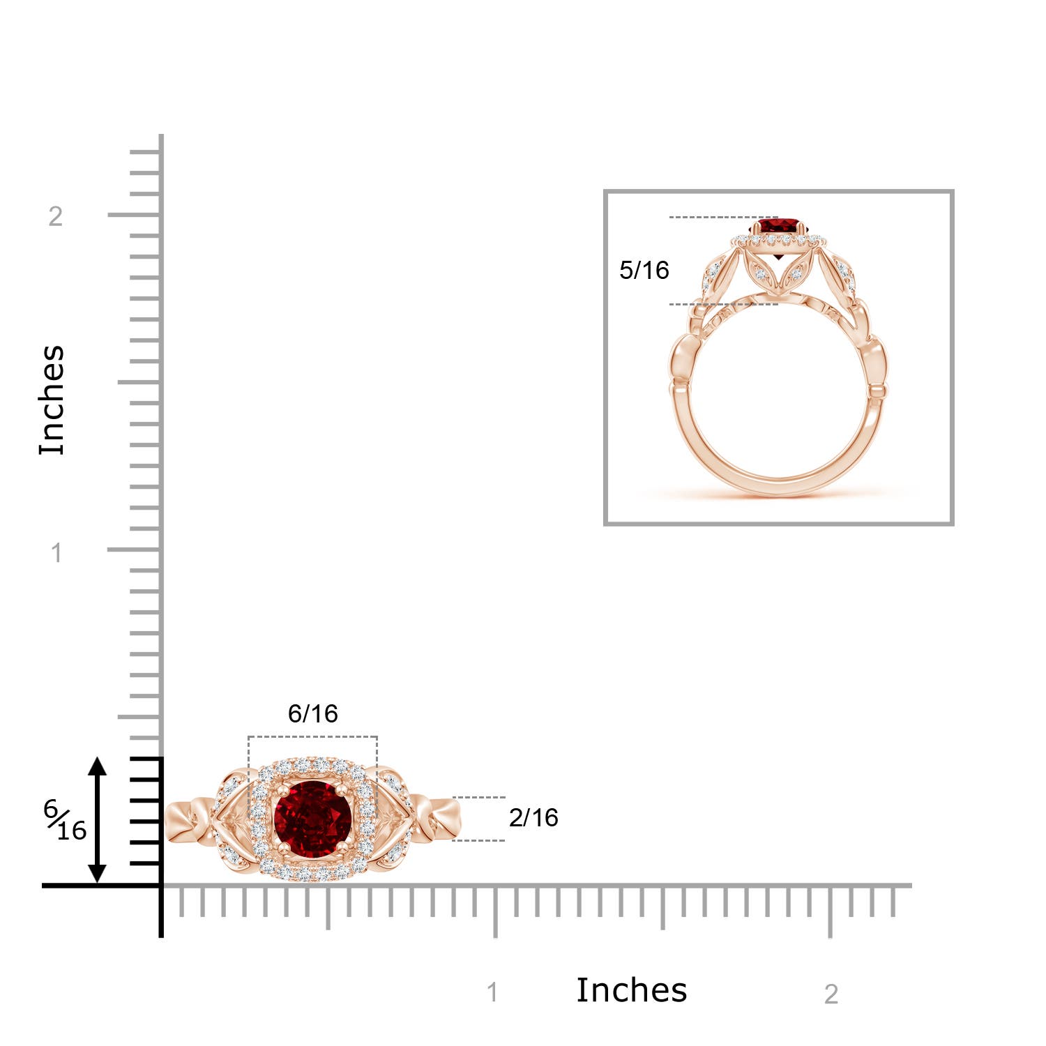 AAAA - Ruby / 1.32 CT / 14 KT Rose Gold