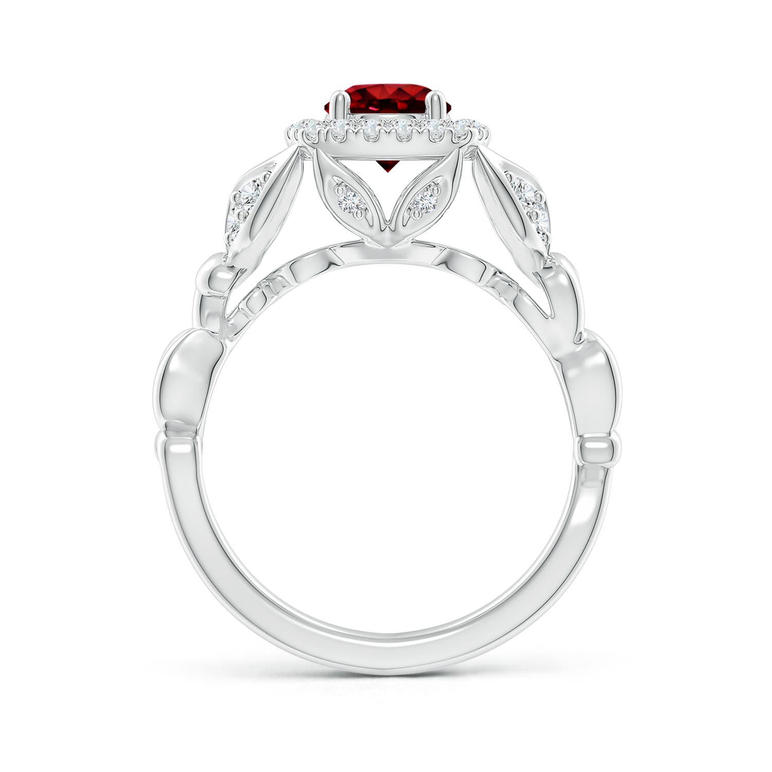 AAAA - Ruby / 1.32 CT / 14 KT White Gold