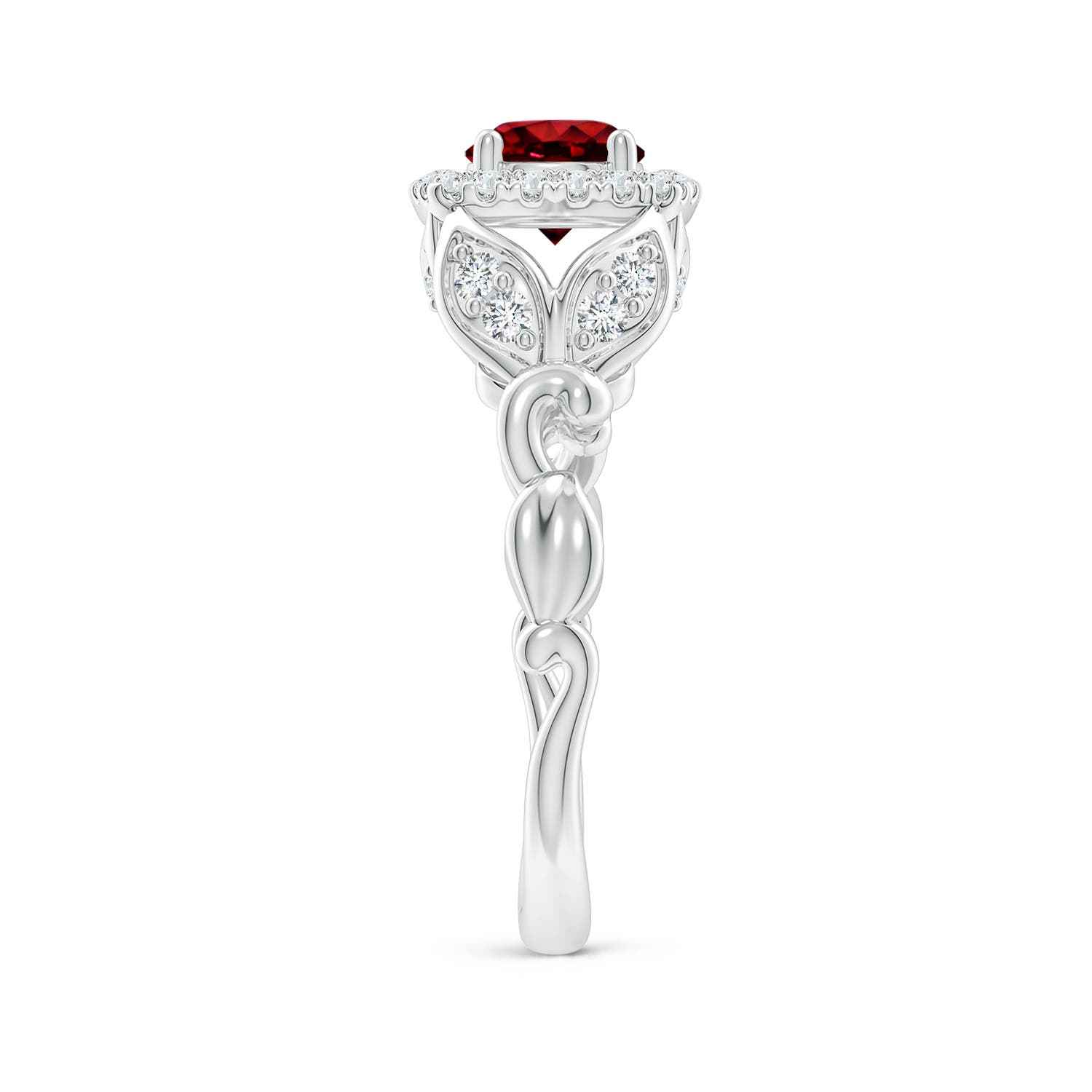 AAAA - Ruby / 1.32 CT / 14 KT White Gold