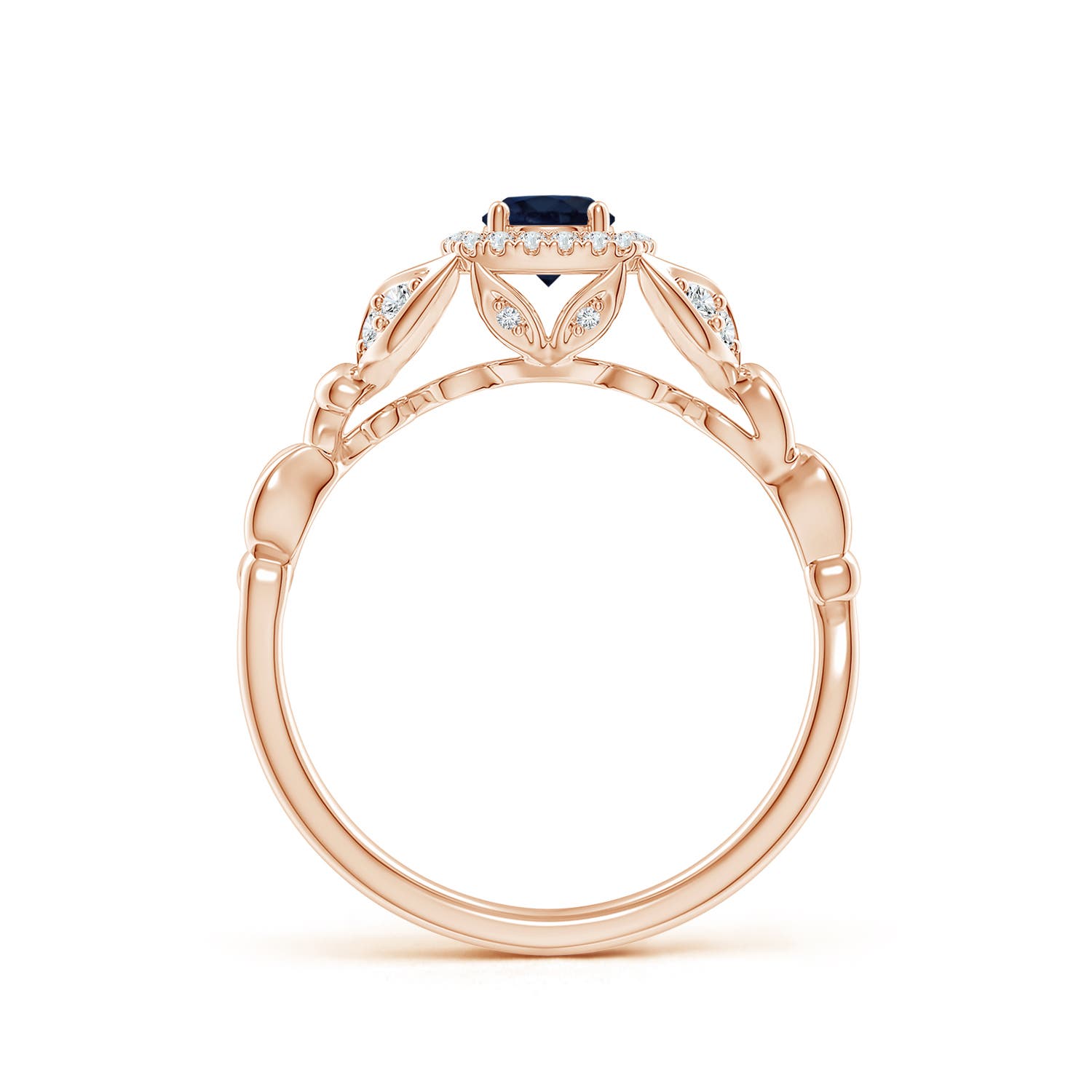 A - Blue Sapphire / 0.5 CT / 14 KT Rose Gold