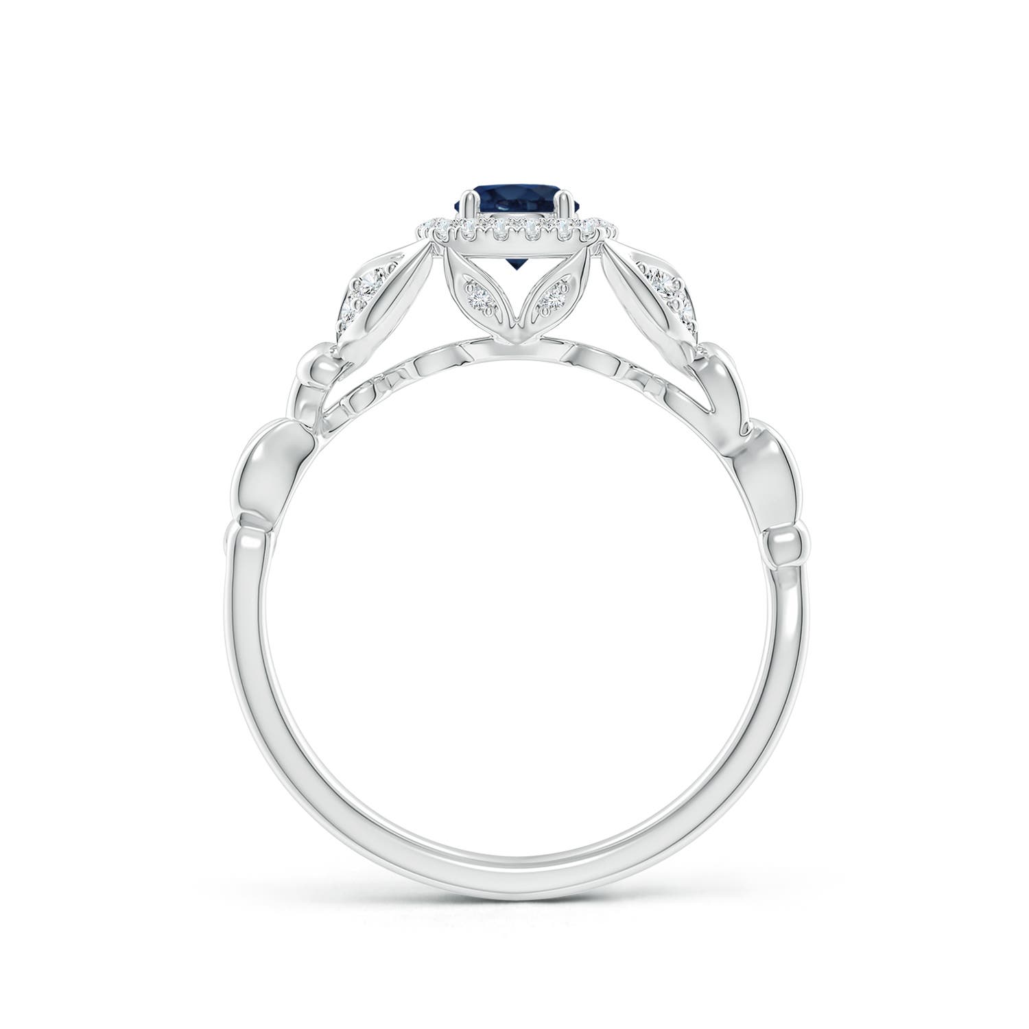 AA - Blue Sapphire / 0.5 CT / 14 KT White Gold