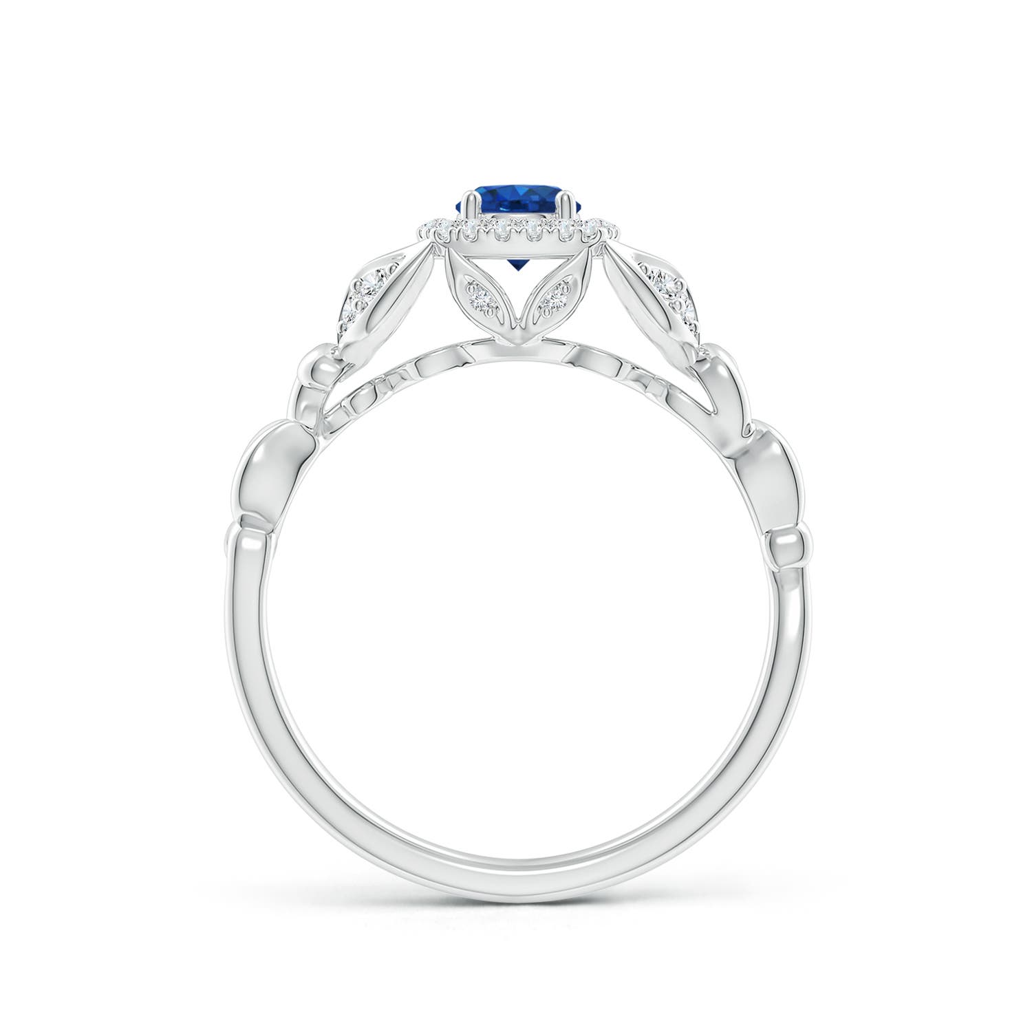 AAA - Blue Sapphire / 0.5 CT / 14 KT White Gold