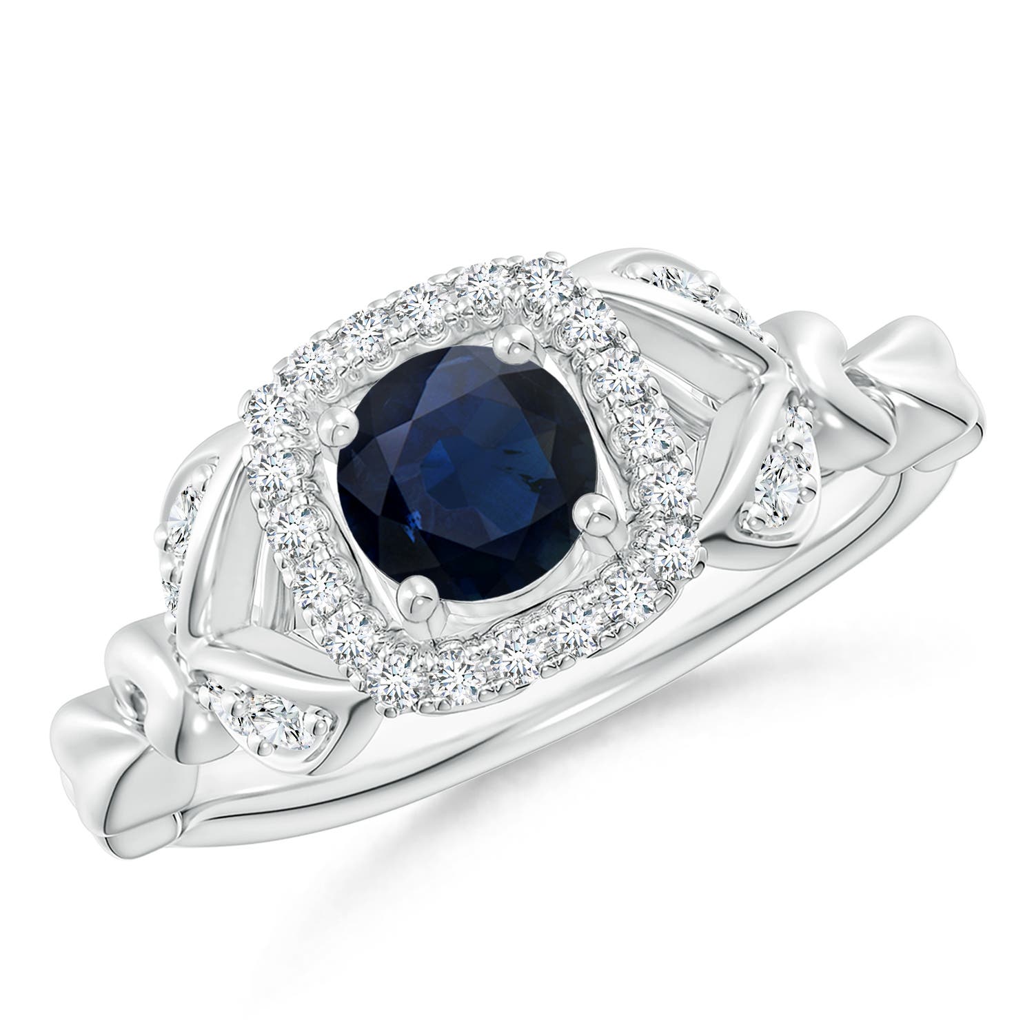 A - Blue Sapphire / 0.82 CT / 14 KT White Gold