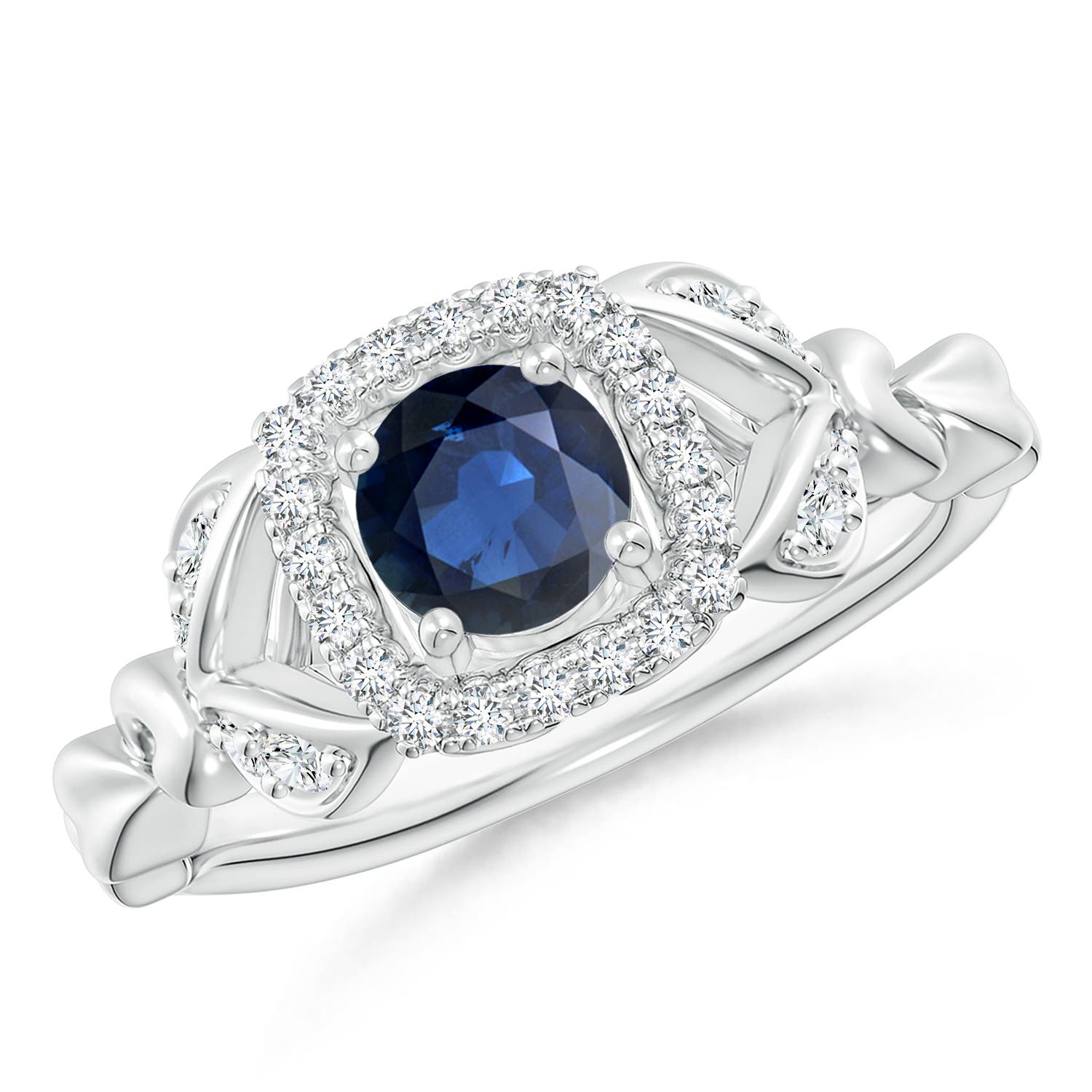 AA - Blue Sapphire / 0.82 CT / 14 KT White Gold