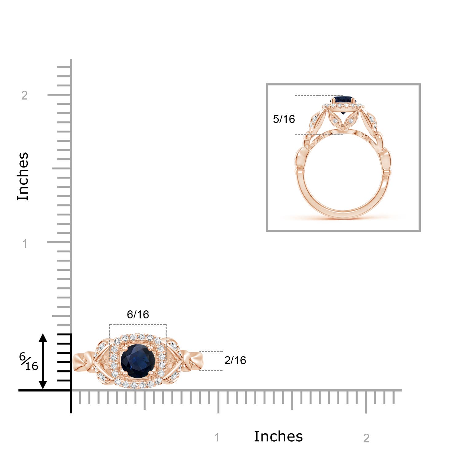 A - Blue Sapphire / 1.32 CT / 14 KT Rose Gold