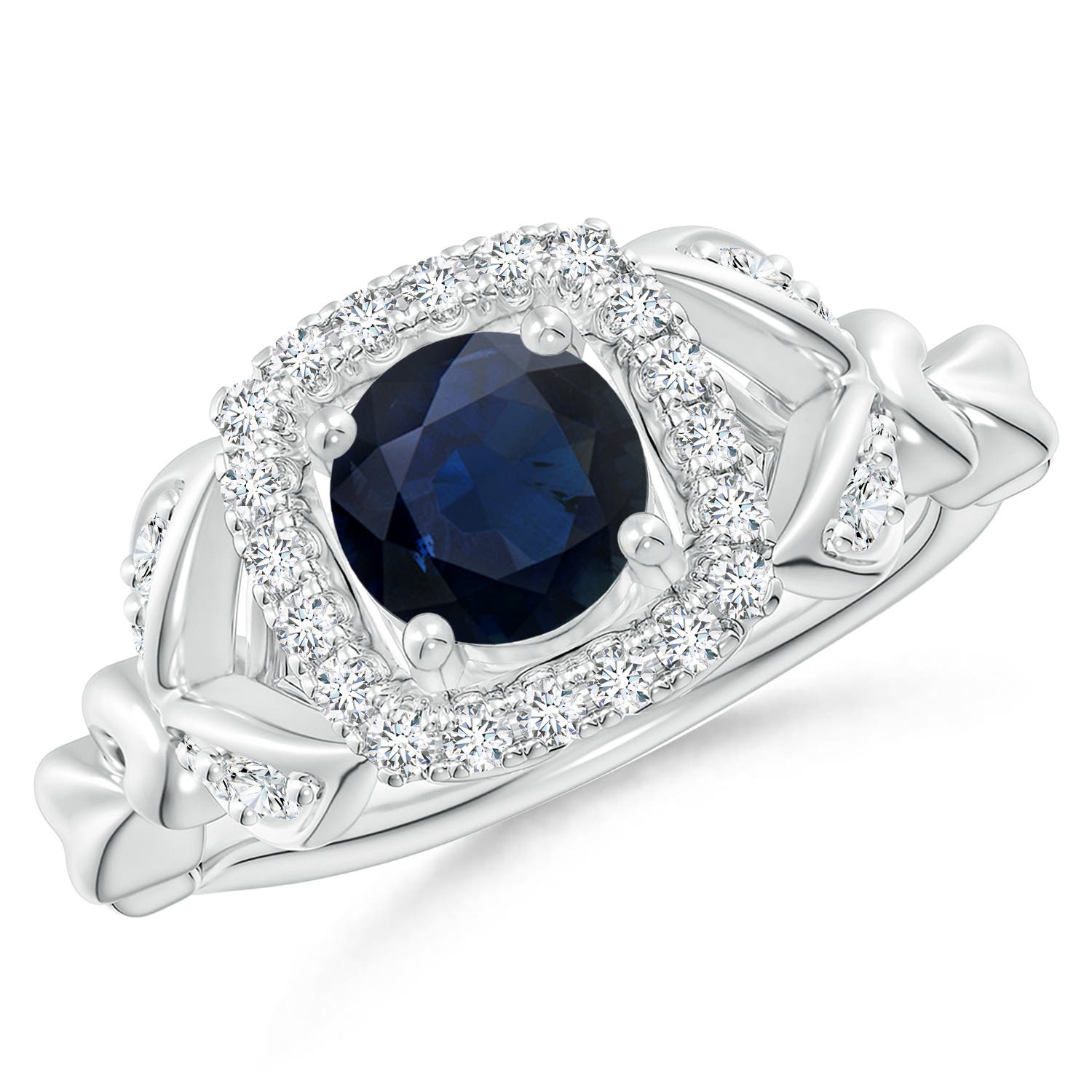 A - Blue Sapphire / 1.32 CT / 14 KT White Gold