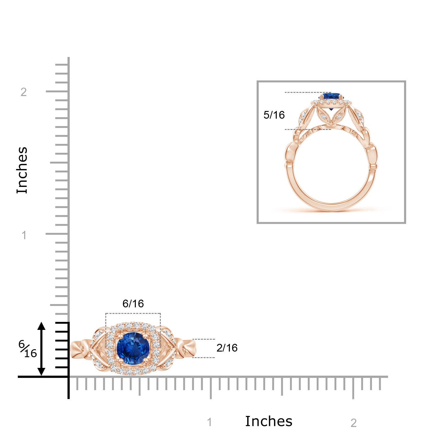 AAA - Blue Sapphire / 1.32 CT / 14 KT Rose Gold