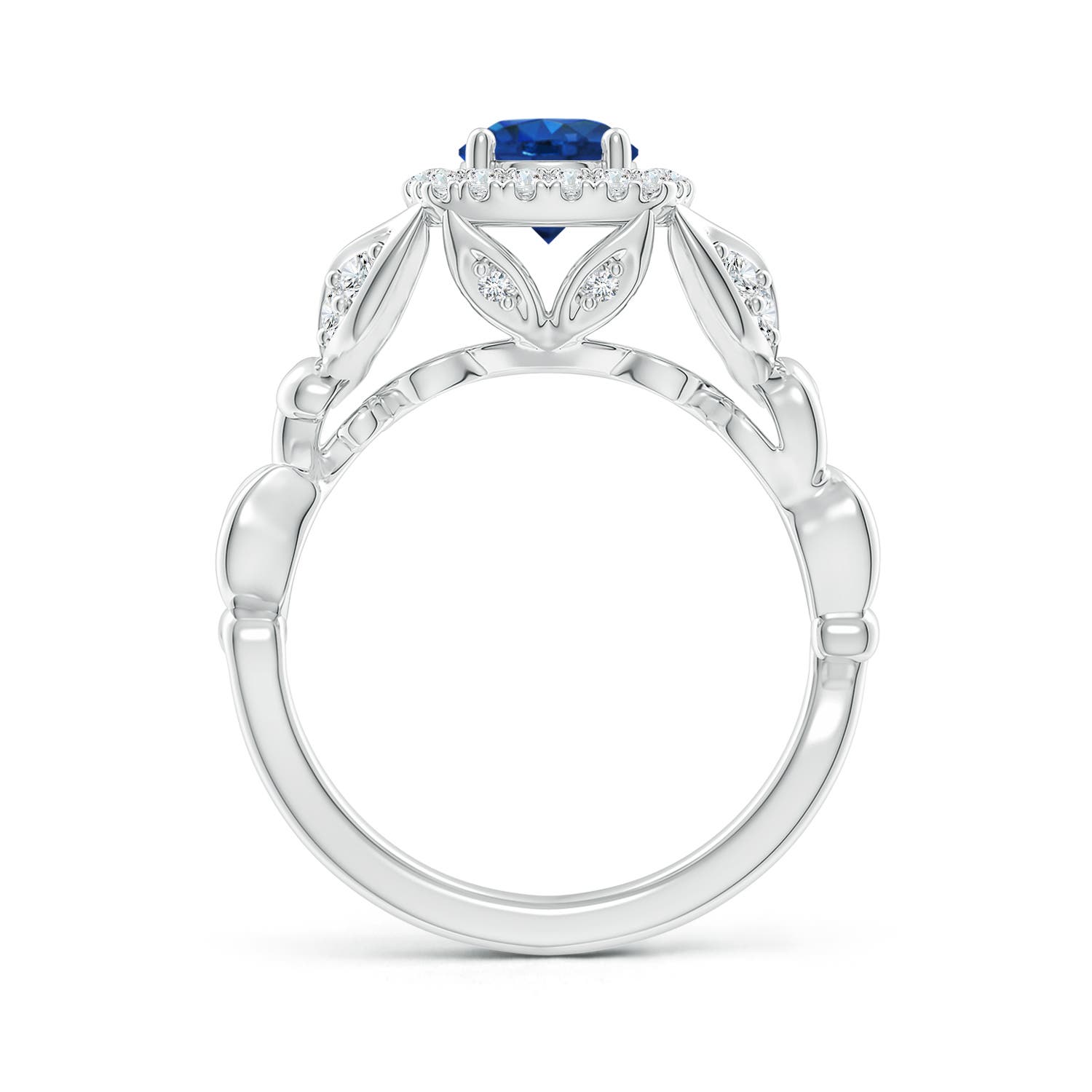 AAA - Blue Sapphire / 1.32 CT / 14 KT White Gold