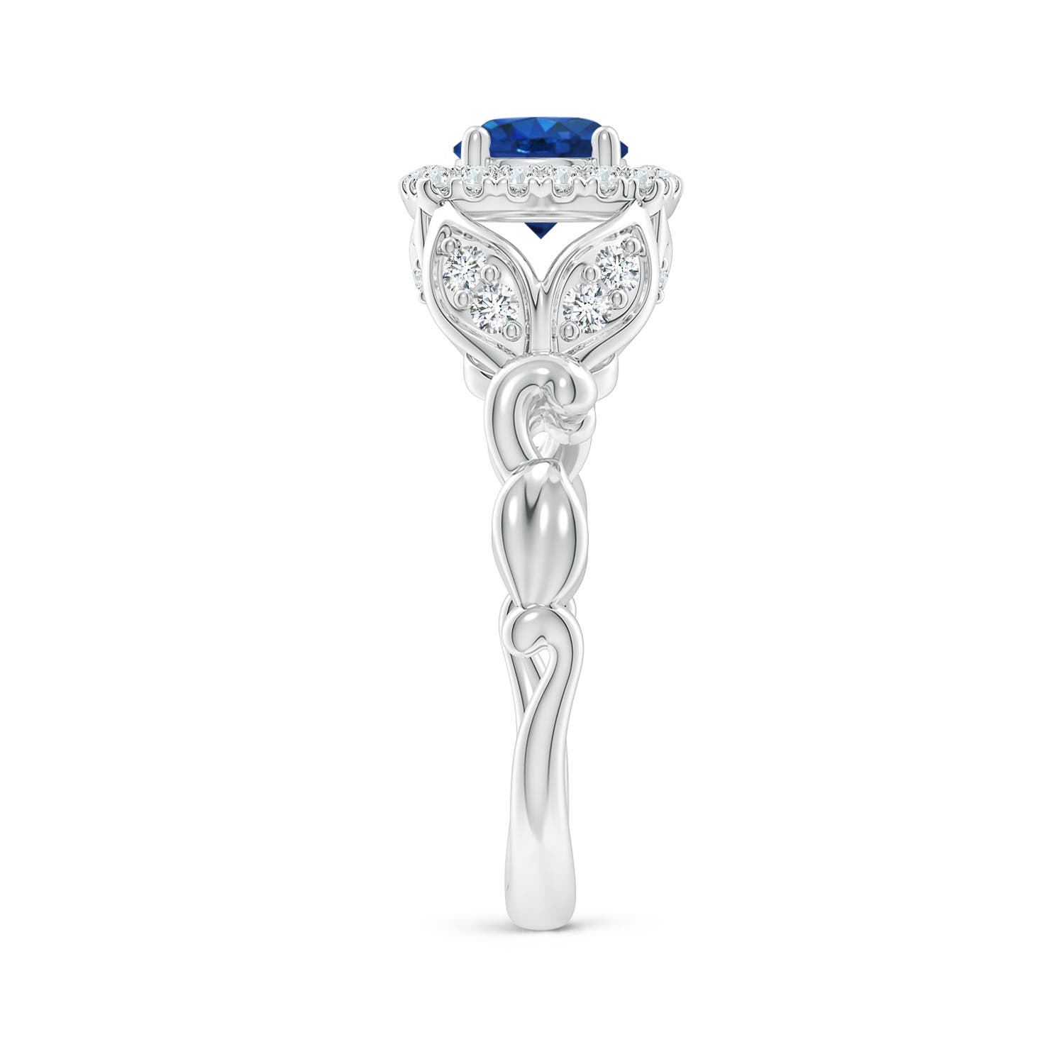 AAA - Blue Sapphire / 1.32 CT / 14 KT White Gold