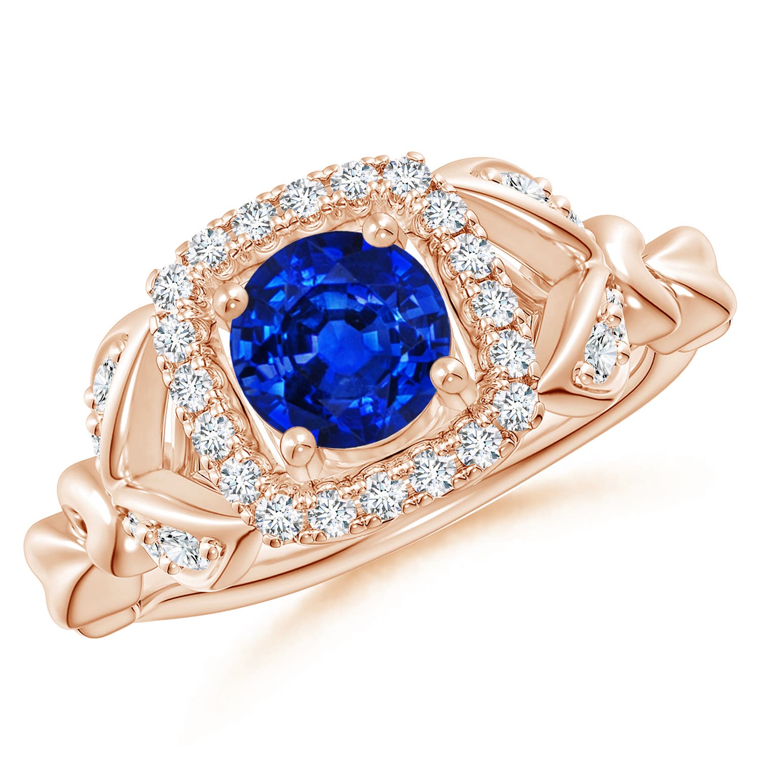 AAAA - Blue Sapphire / 1.32 CT / 14 KT Rose Gold