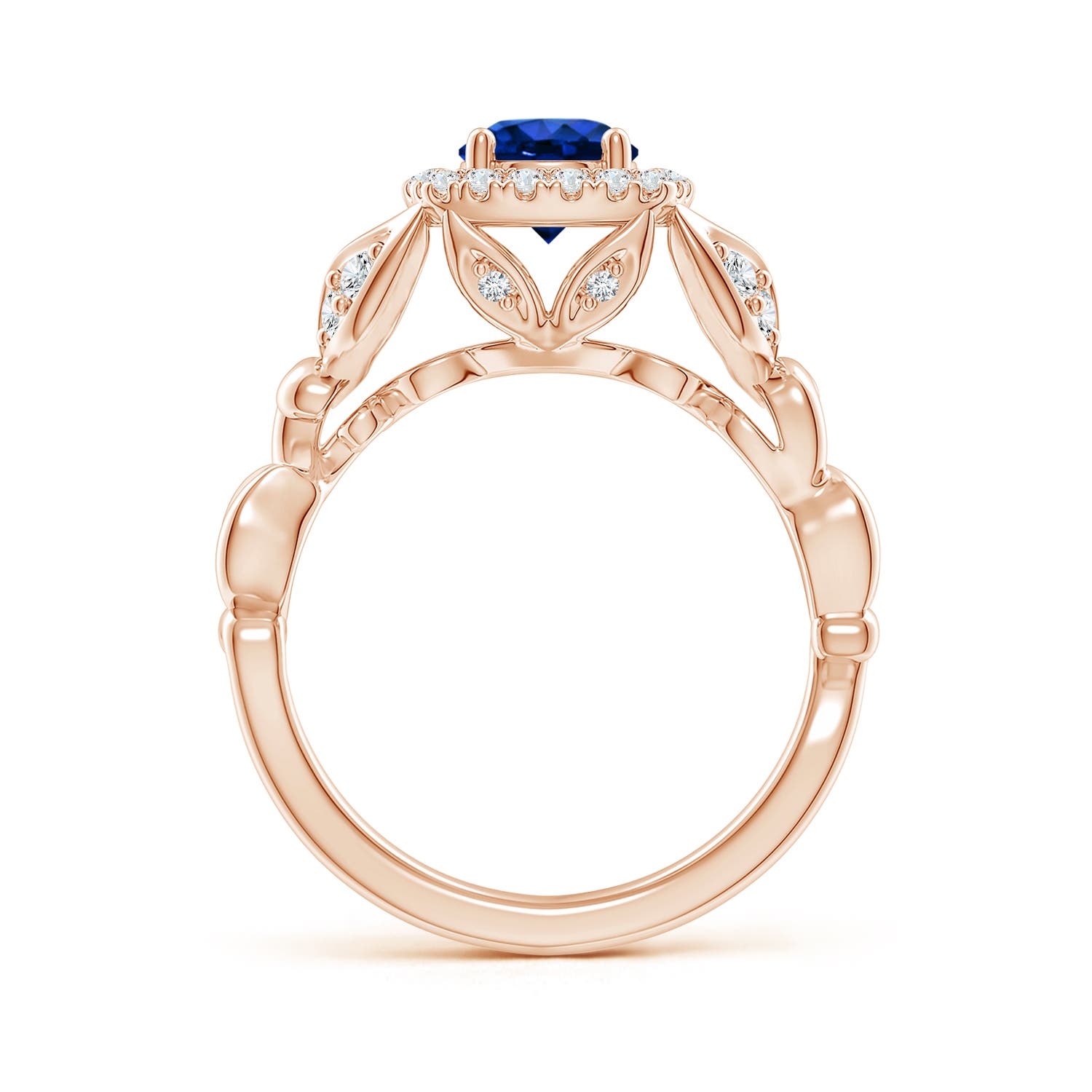 AAAA - Blue Sapphire / 1.32 CT / 14 KT Rose Gold