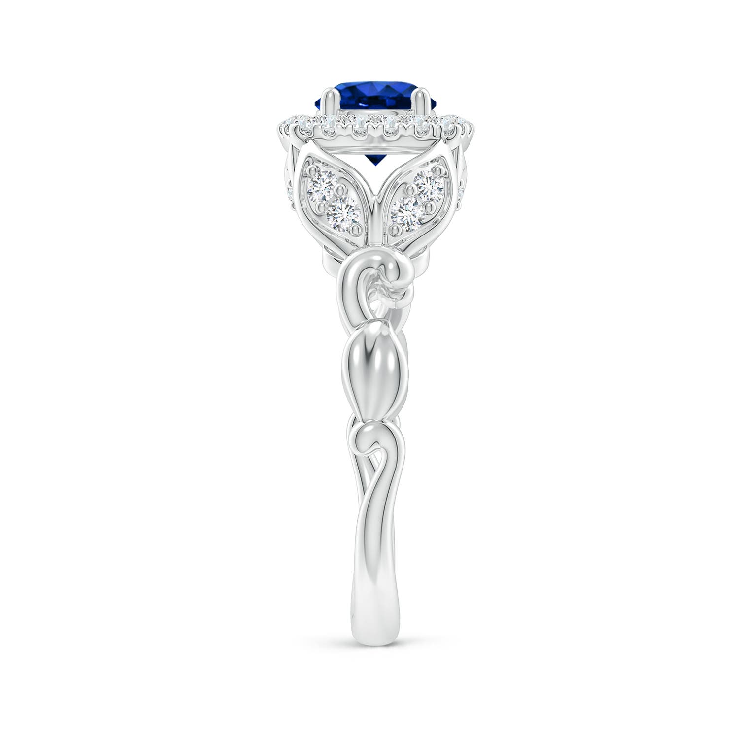 AAAA - Blue Sapphire / 1.32 CT / 14 KT White Gold