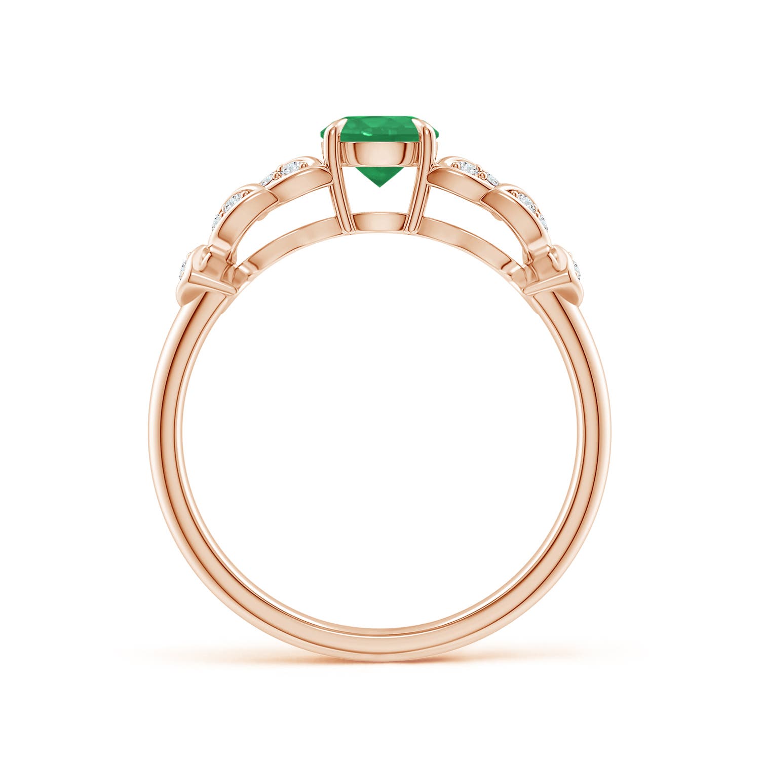 A - Emerald / 0.56 CT / 14 KT Rose Gold