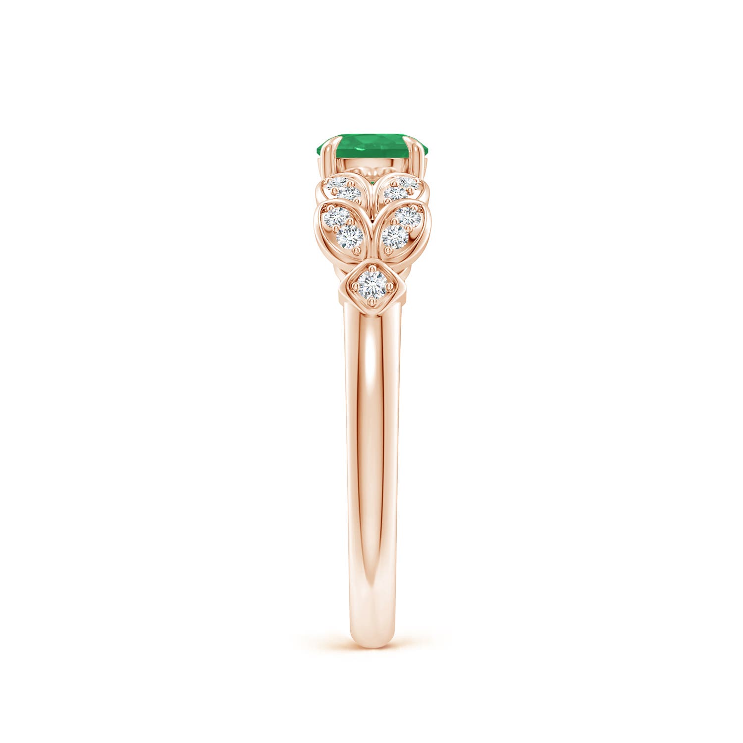 A - Emerald / 0.56 CT / 14 KT Rose Gold