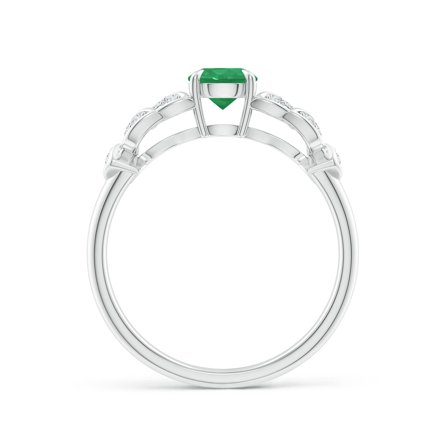 A - Emerald / 0.56 CT / 14 KT White Gold