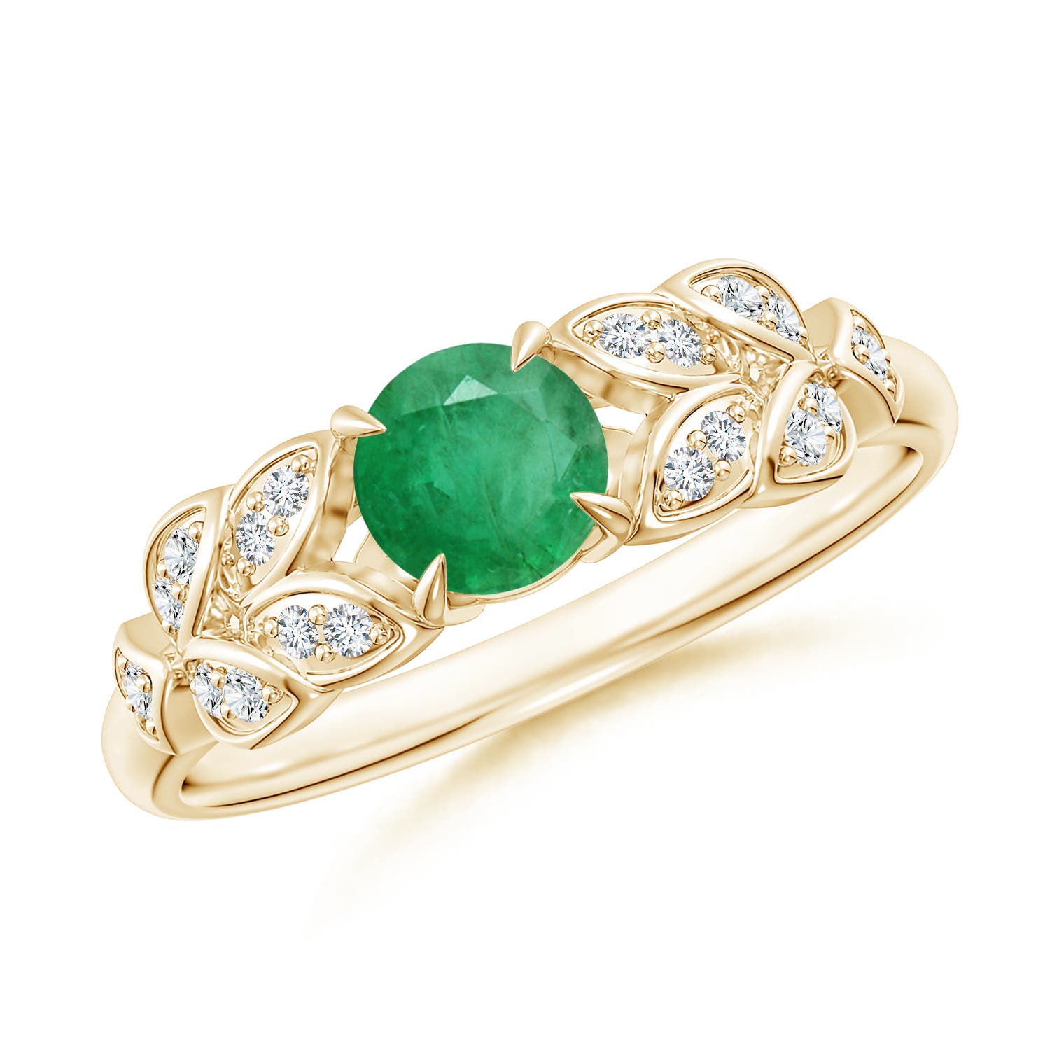 A - Emerald / 0.56 CT / 14 KT Yellow Gold