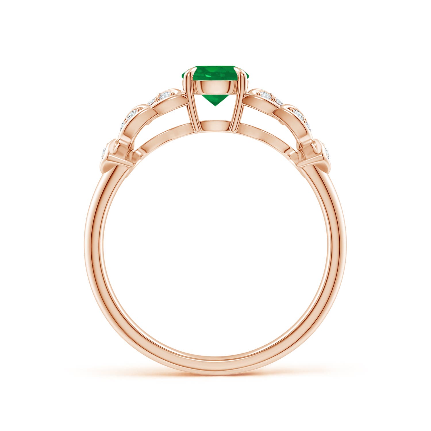 AA - Emerald / 0.56 CT / 14 KT Rose Gold