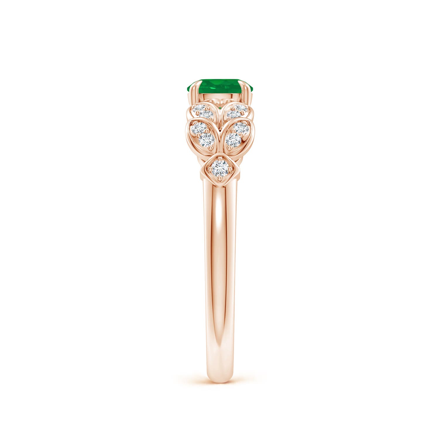 AA - Emerald / 0.56 CT / 14 KT Rose Gold