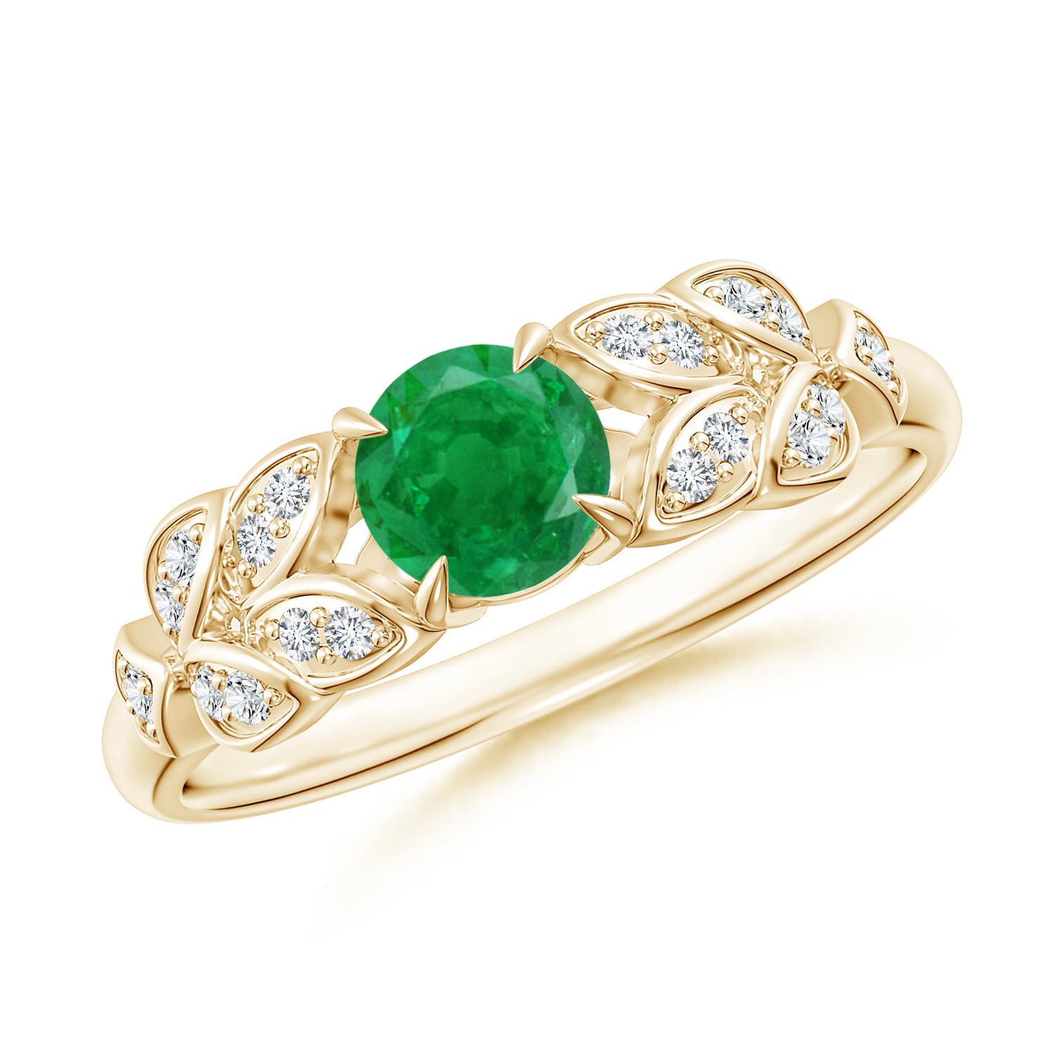 AA - Emerald / 0.56 CT / 14 KT Yellow Gold