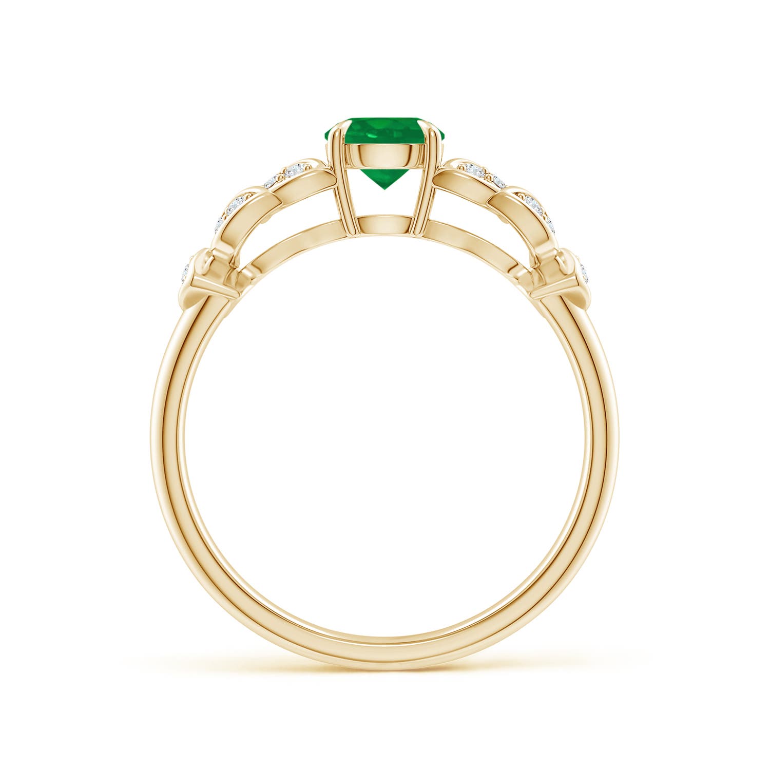 AA - Emerald / 0.56 CT / 14 KT Yellow Gold