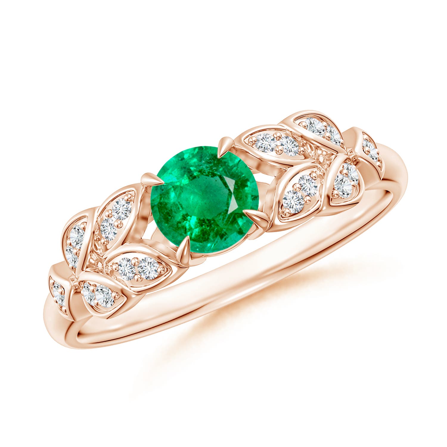 AAA - Emerald / 0.56 CT / 14 KT Rose Gold